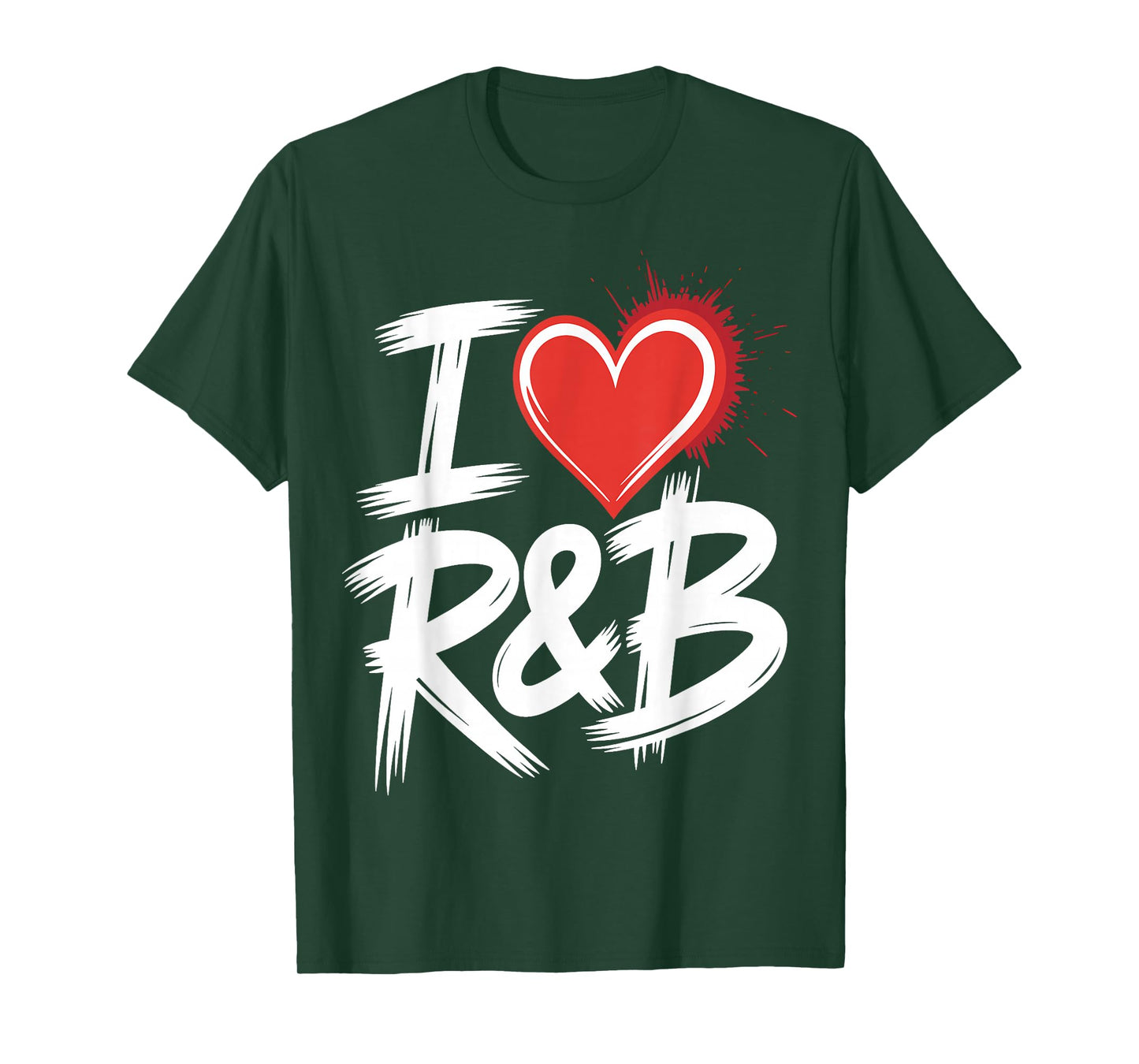 I Love R&B Bold Grunge Heart T-Shirt