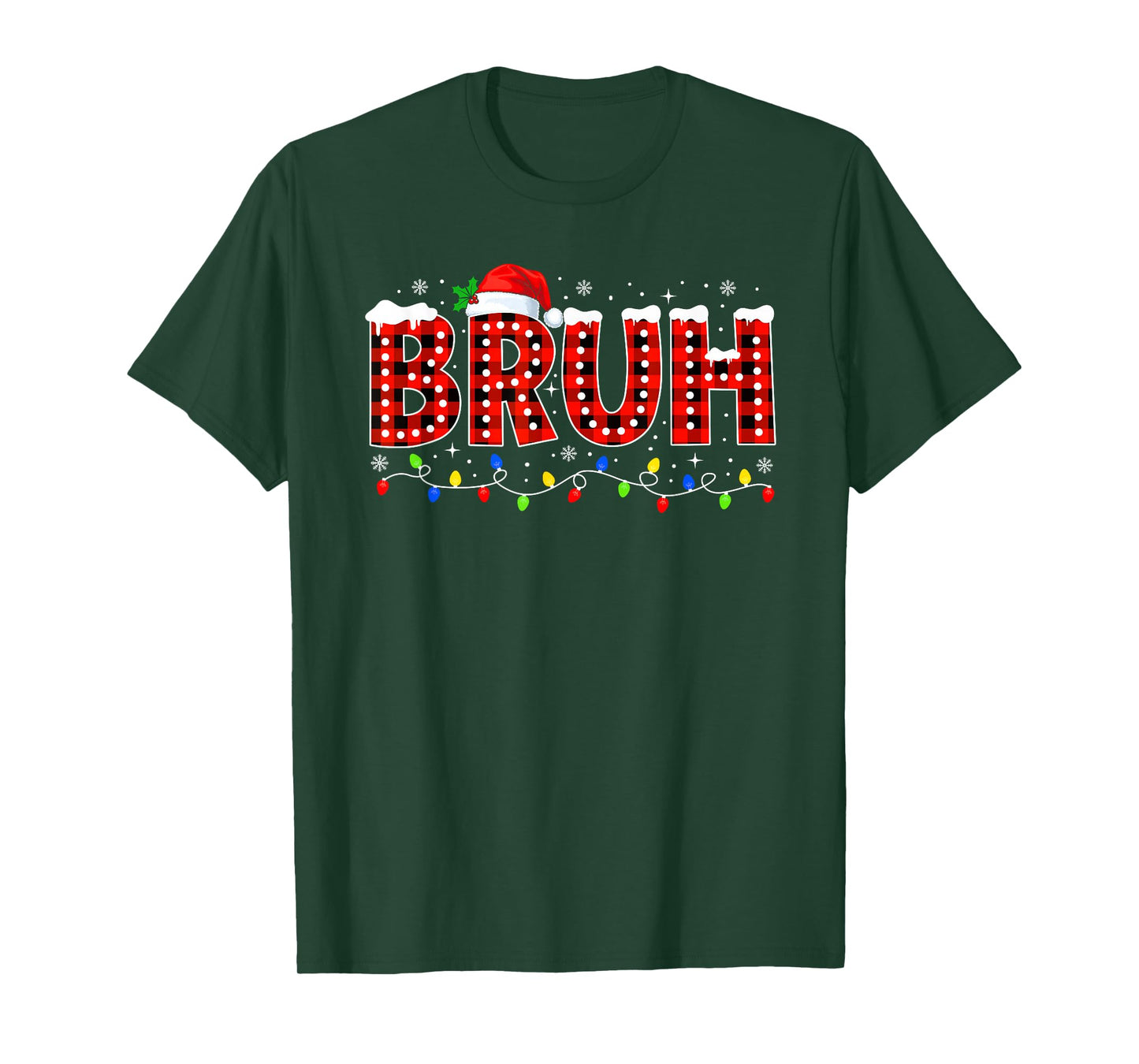 Bruh Christmas Boys Teens Kids Santa Hat Family Xmas Pajama T-Shirt