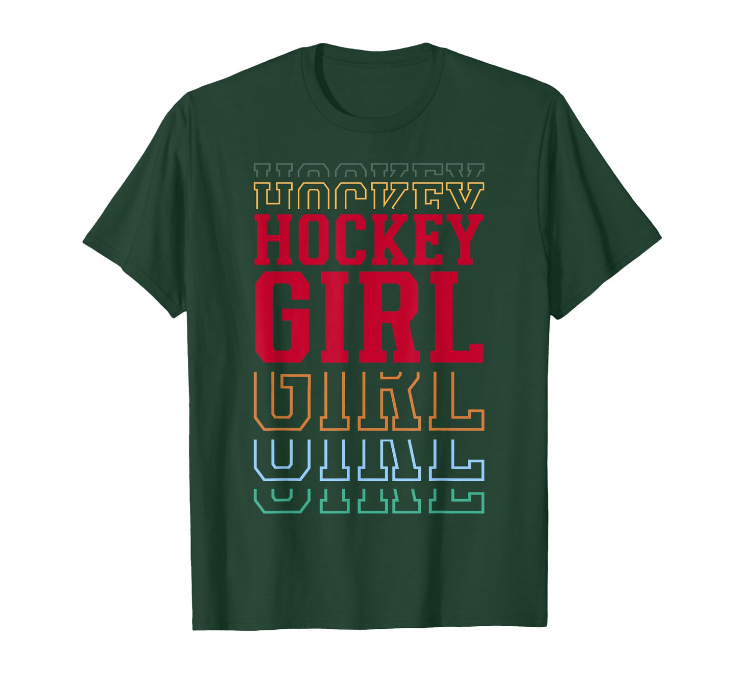 Hockey Girl Funny Layered Text Daughter Youth Kids T-Shirt