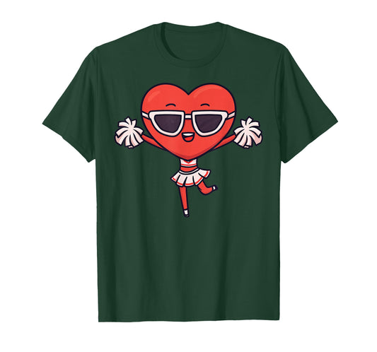 Cheerleading Heart Cheerleader Cheer Valentine's Day T-Shirt