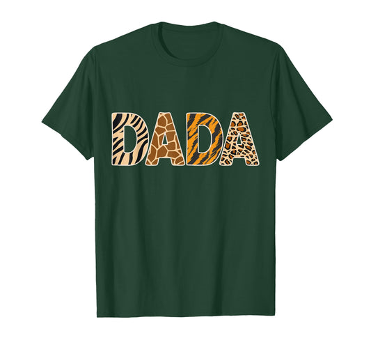 Dada Wild Animal Print Zebra Giraffe Tiger Leopard Father T-Shirt