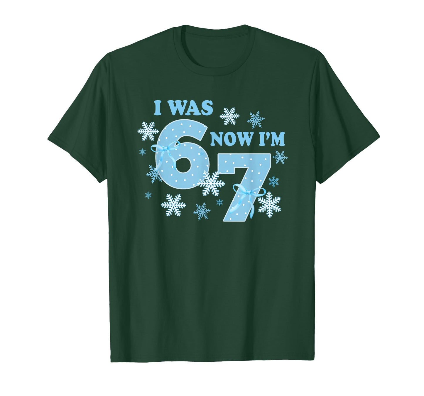 7 Year Old Birthday Shirt was 6 Now I'm 7 67 Funny Winter T-Shirt