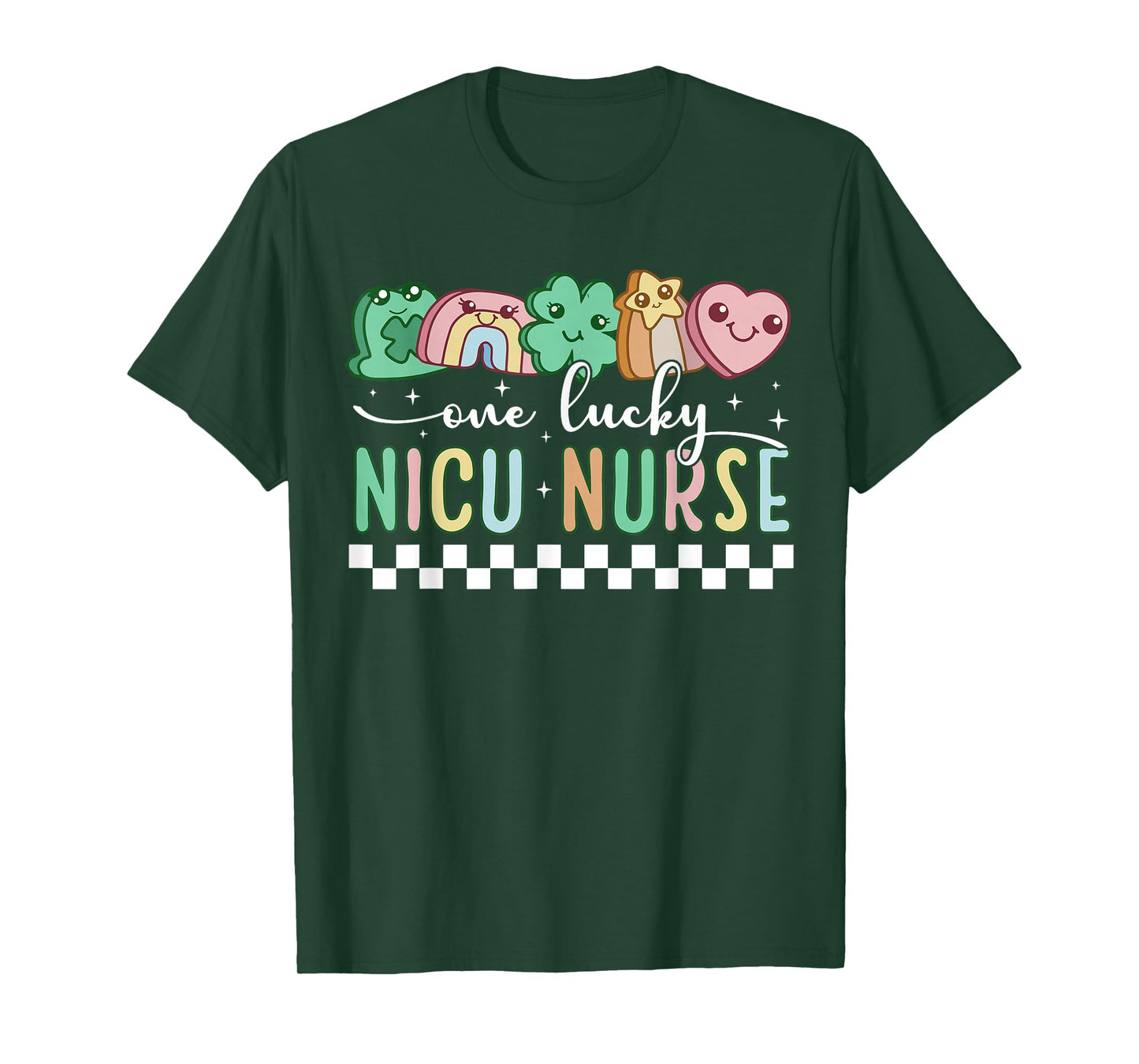 One Lucky NICU Nurse St Patricks Cutest Charms Neonatal Care T-Shirt