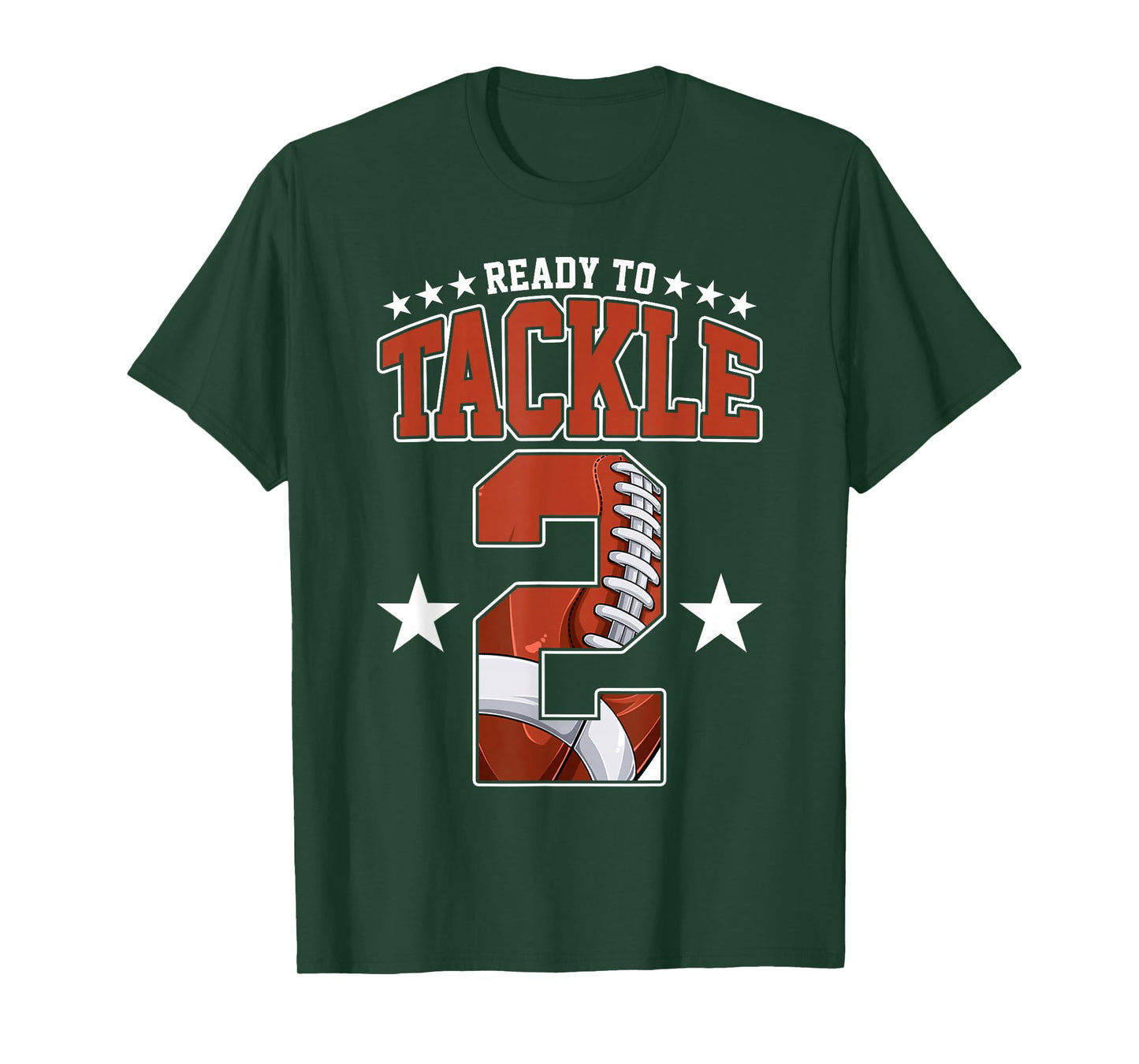 Ready to Tackle 2nd Birthday Football Lover 2 Years Old Boys T-Shirt