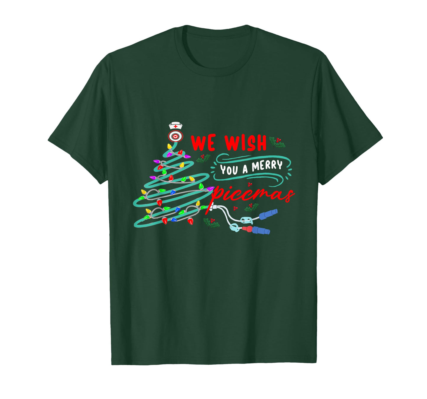 PICC Nurse Christmas ICU RN ER Nursing Xmas Pediatric T-Shirt