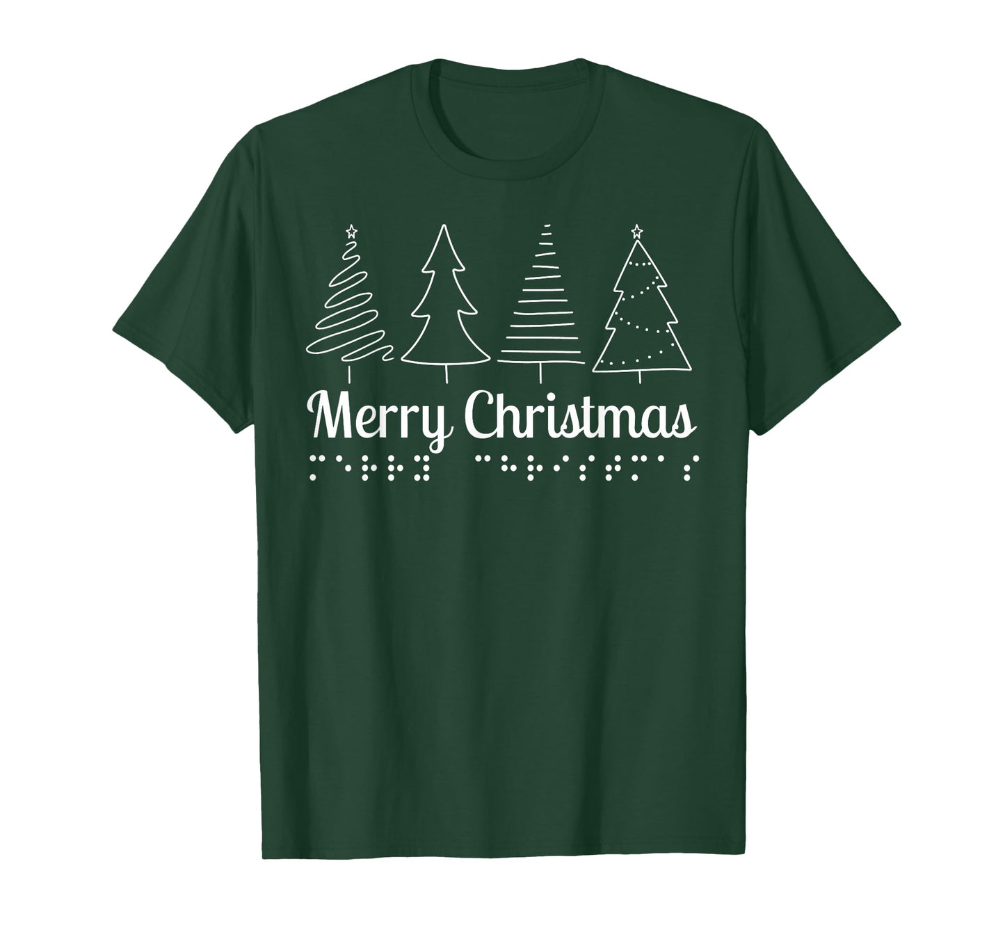 Merry Christmas Braille Teacher Visually Impaired Braille T-Shirt