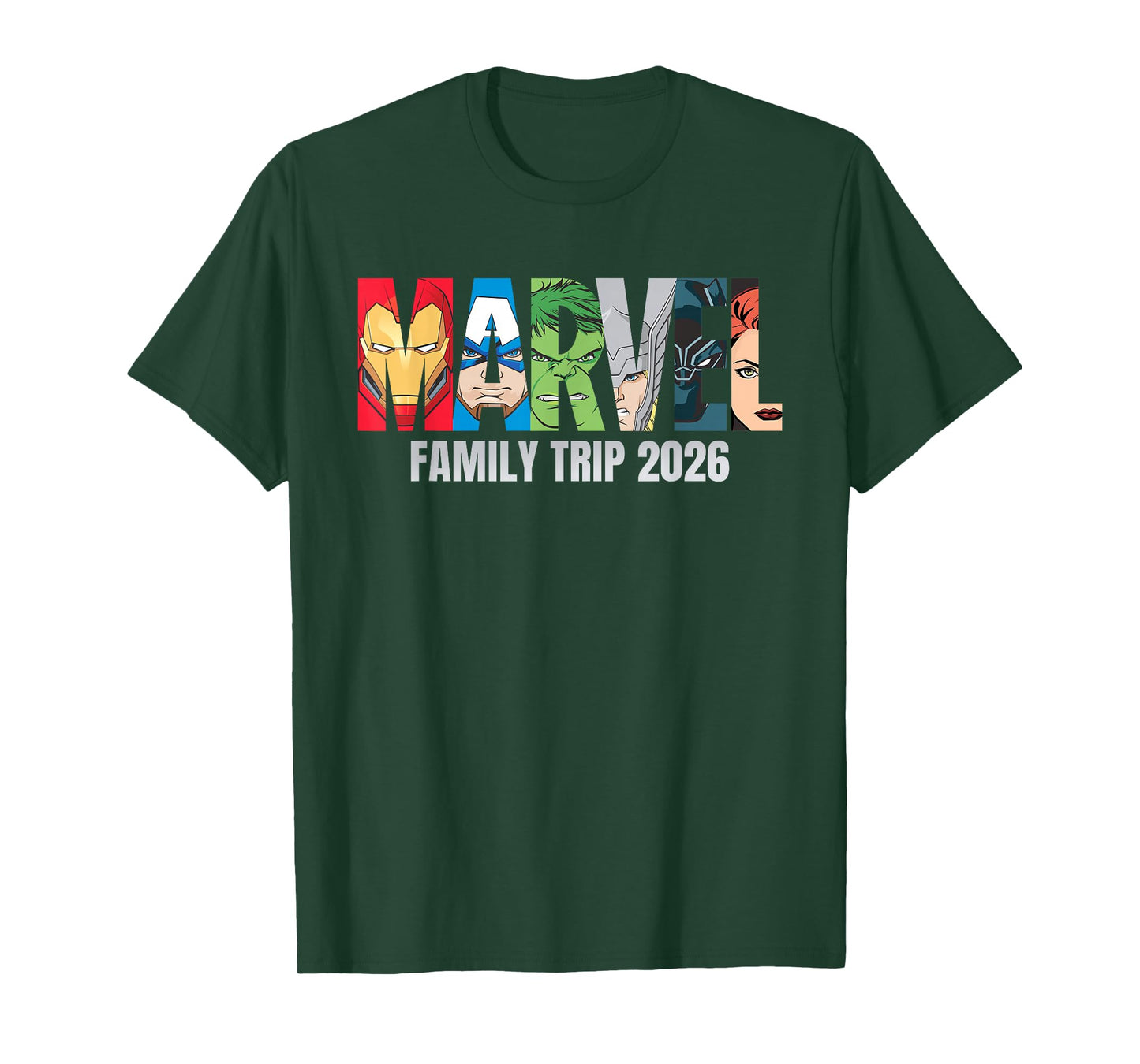 Marvel Avengers Family Trip 2026 Matching Vacation Logo T-Shirt