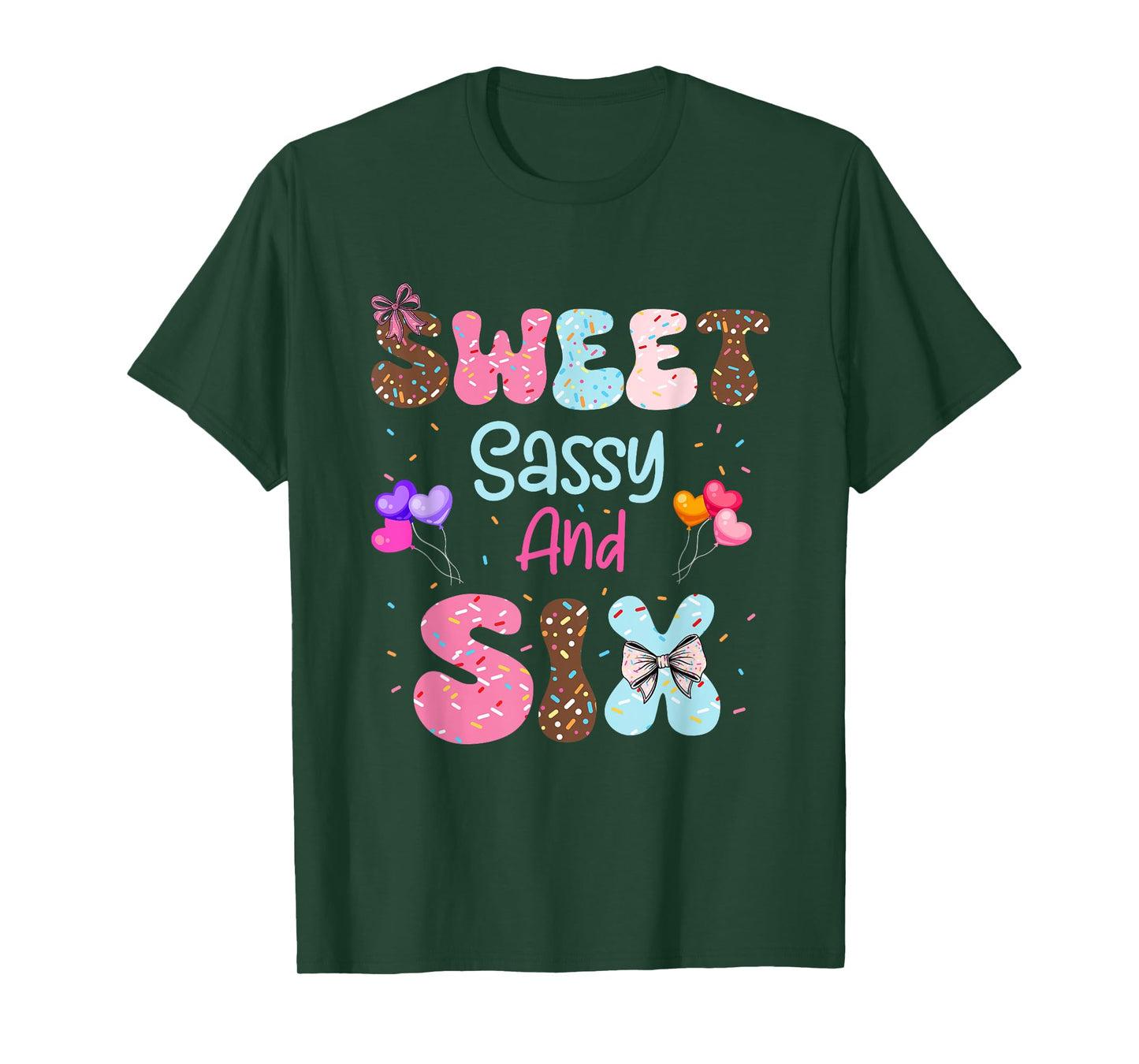 Sweet Sassy and Six 6 Year Old Birthday Girl 6th Donut Bday T-Shirt