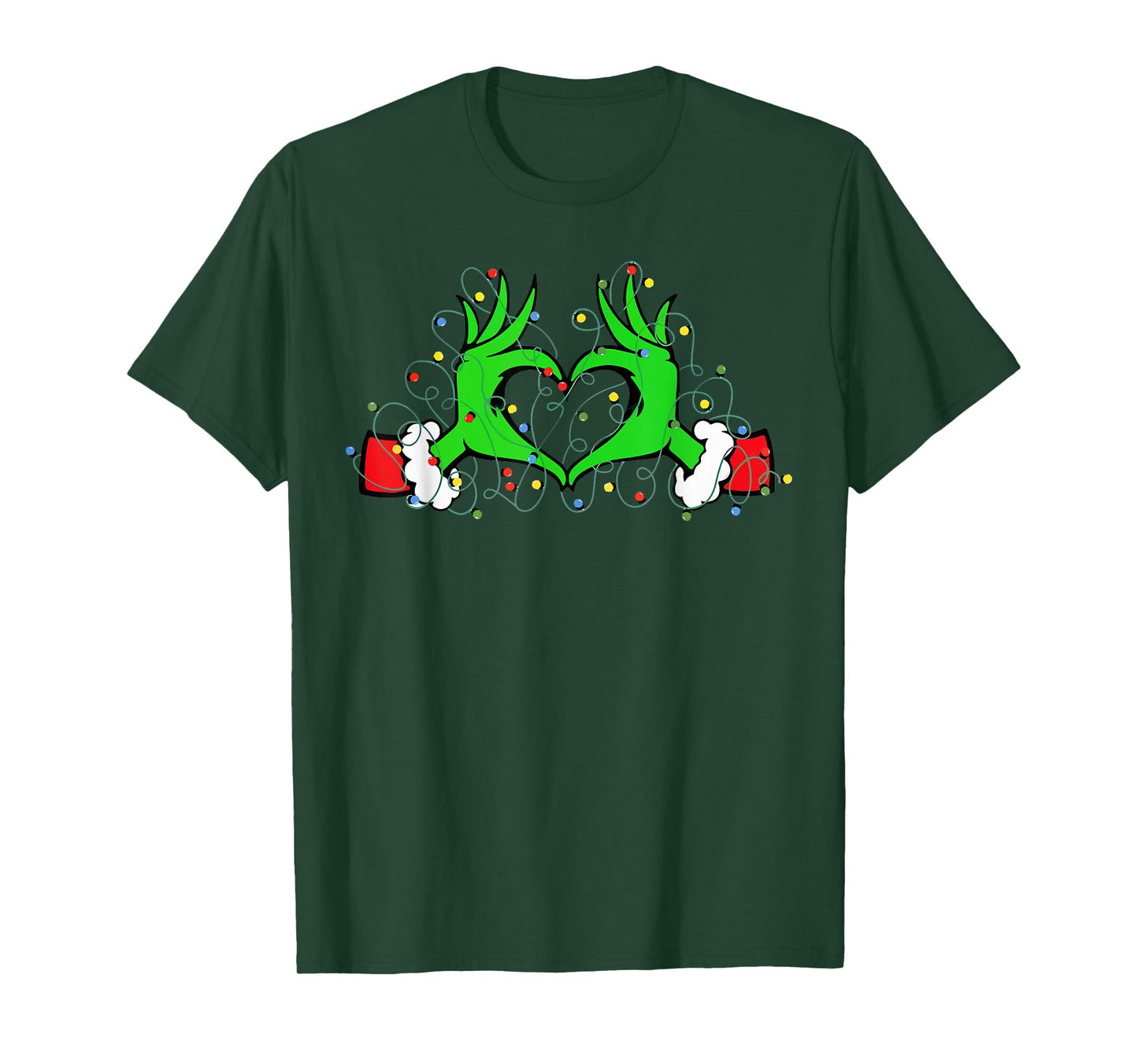 Funny Christmas Heart Hand Matching Family Costume T-Shirt