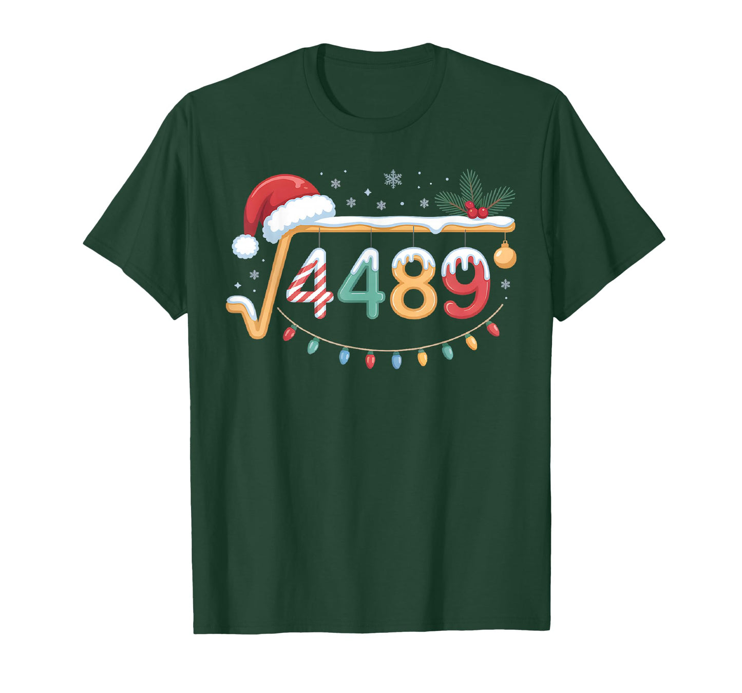 Square Root 4489 Funny 67 Meme Math Teacher 6 7 Christmas T-Shirt