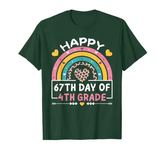 67 Days of School Happy 67th Day of 4th Grade Teacher T-Shirt
