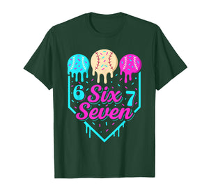 67 Ice Cream Baseball Drip Home Plate Six Seven 6 7 Meme Kid T-Shirt