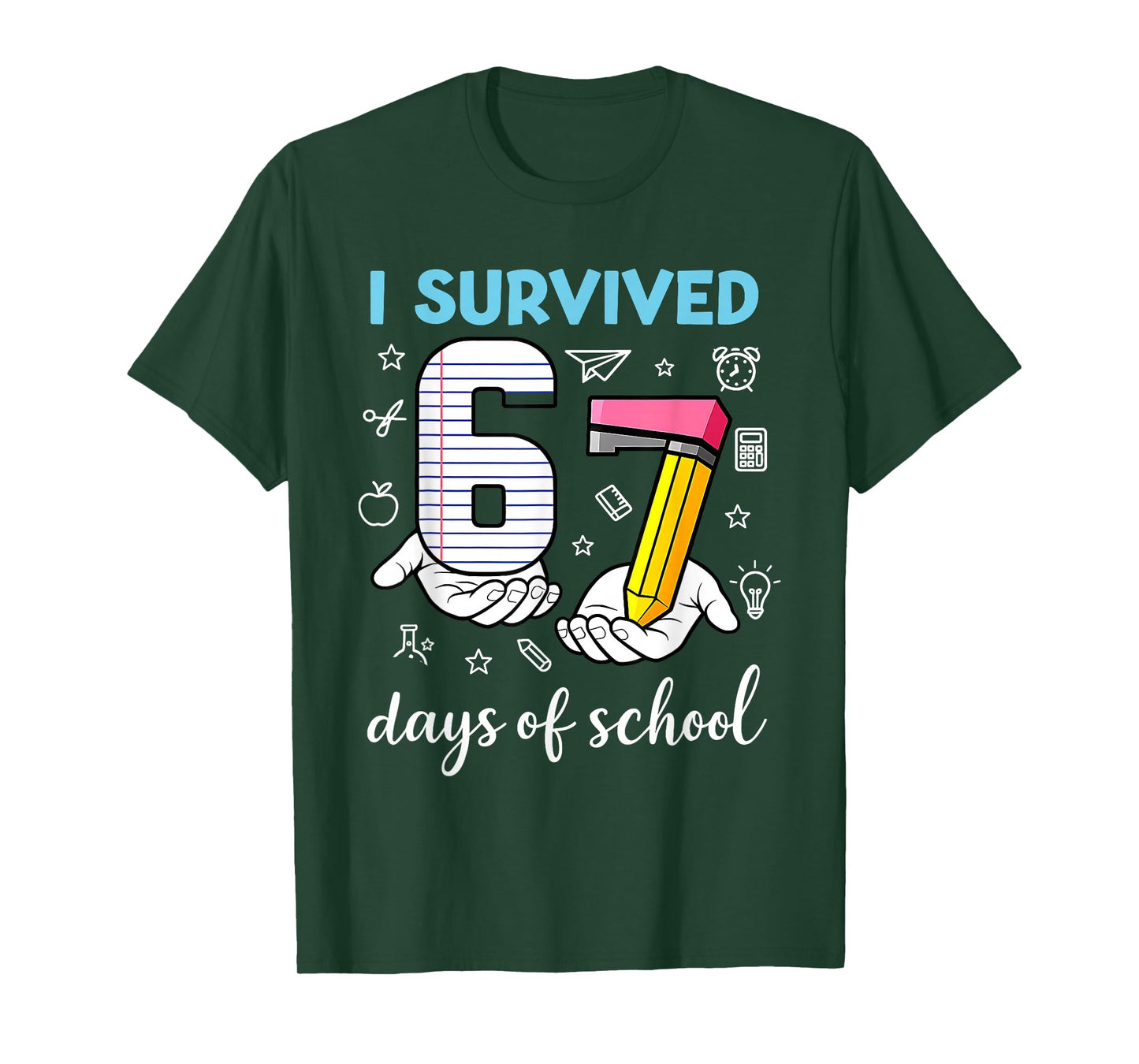 I Survived 67 Days of School Funny Meme Teacher Student T-Shirt