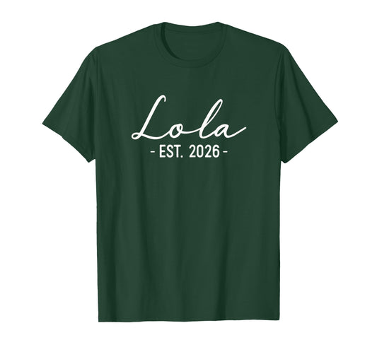 Mimi Est 2026 Lola Mother Day New Grandma Pregnancy T-Shirt