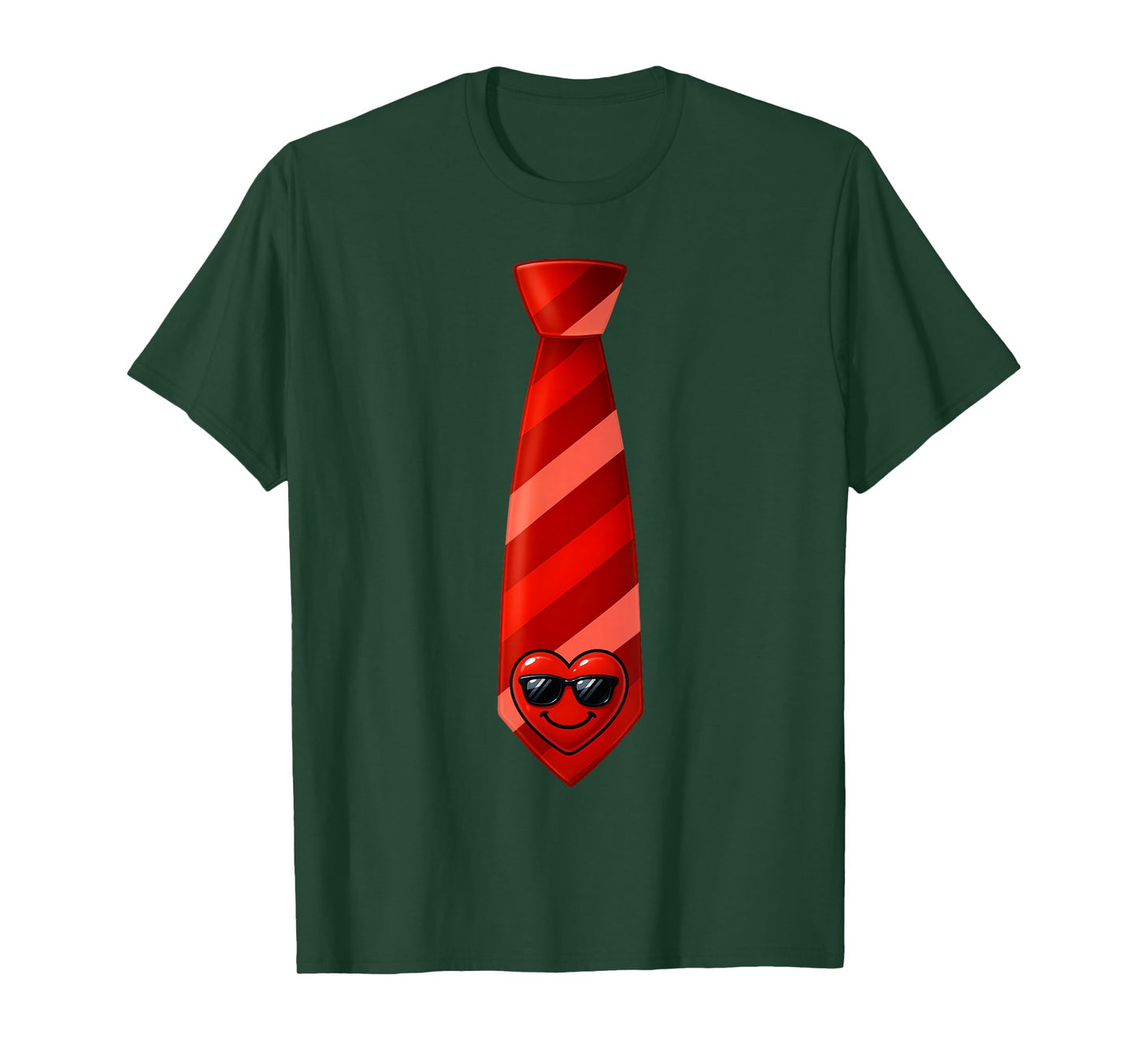 Funny Heart Necktie Valentine Outfit Kids Boy T-Shirt