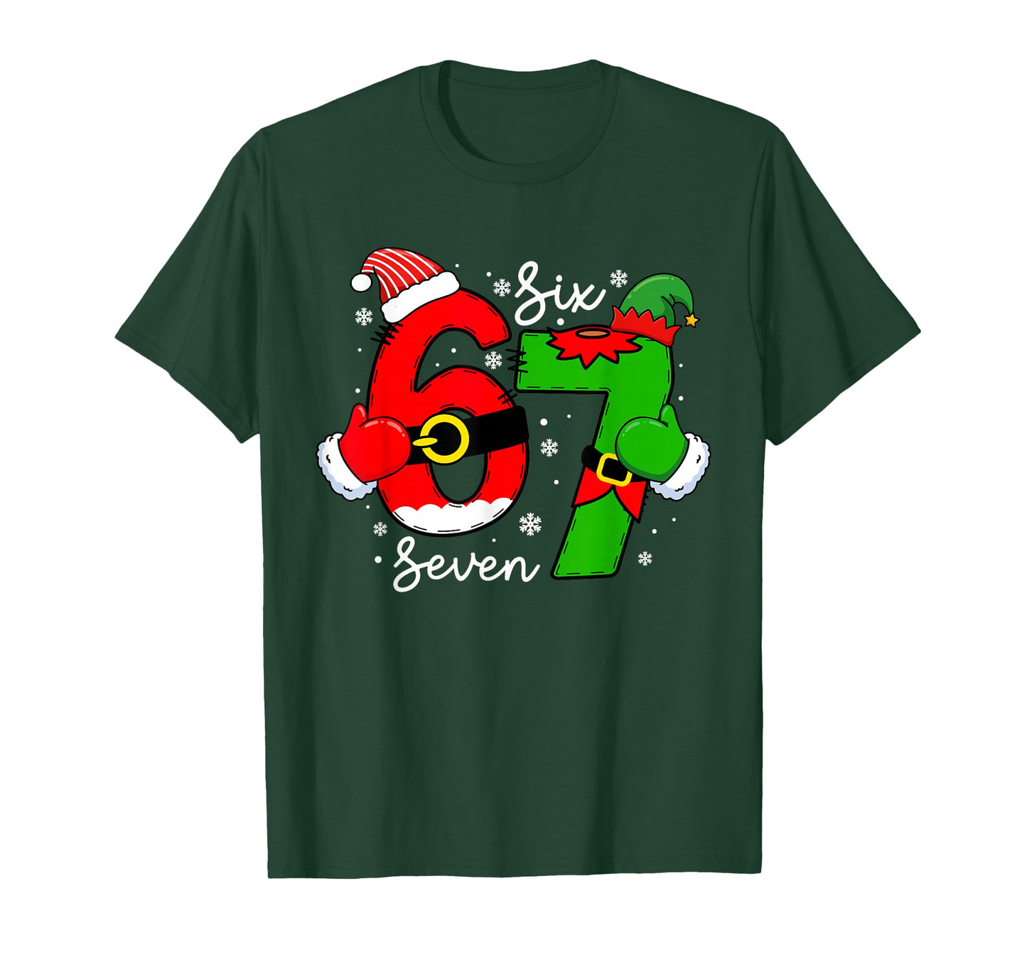 Trending Six Seven Meme Christmas 67 Xmas Men Women Kids T-Shirt