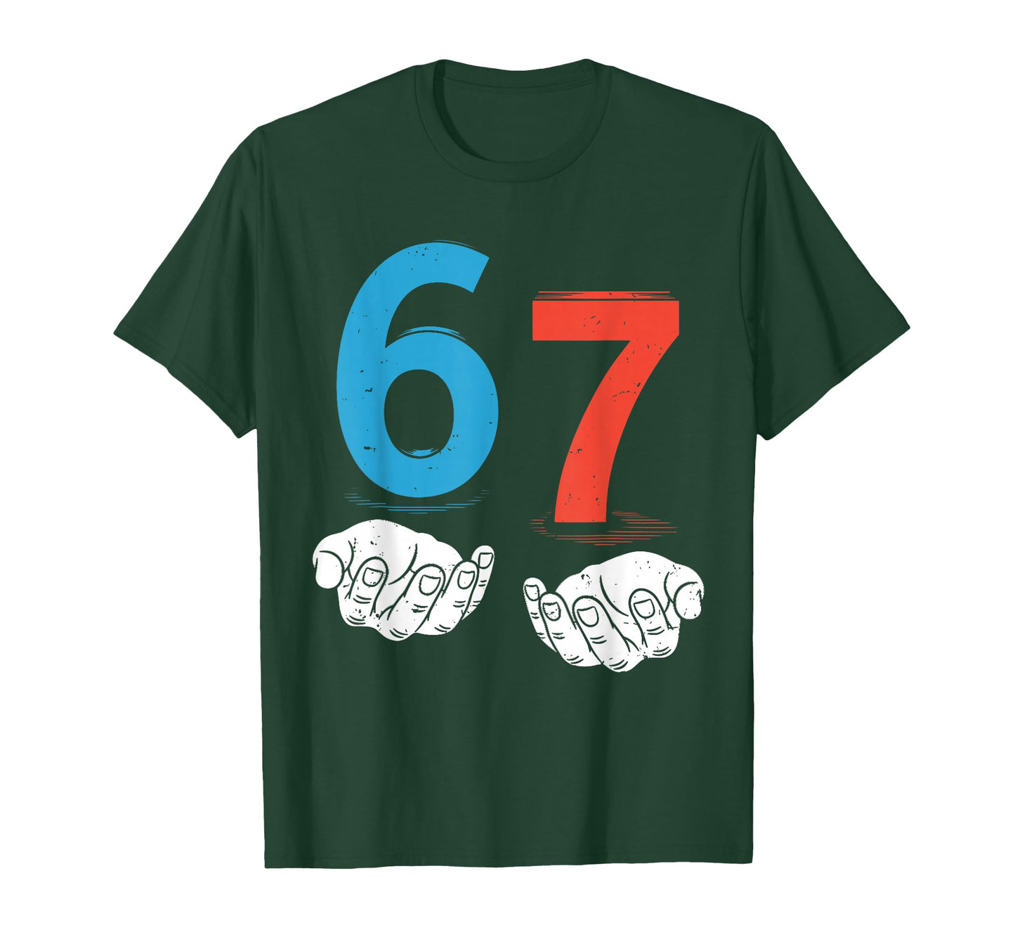 67 Six Seven Meme Gen Alpha Slang 6 7 Hands Funny Boys Kids T-Shirt