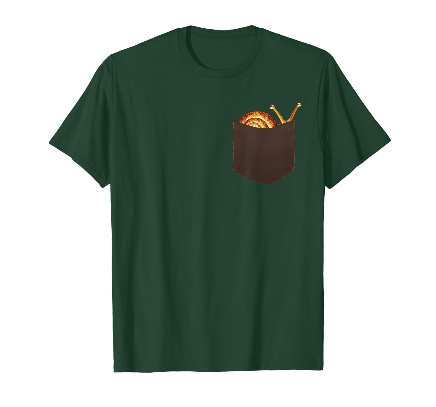 Pocket Snail Shirt - Cute Snail Peeking from Pocket T-Shirt