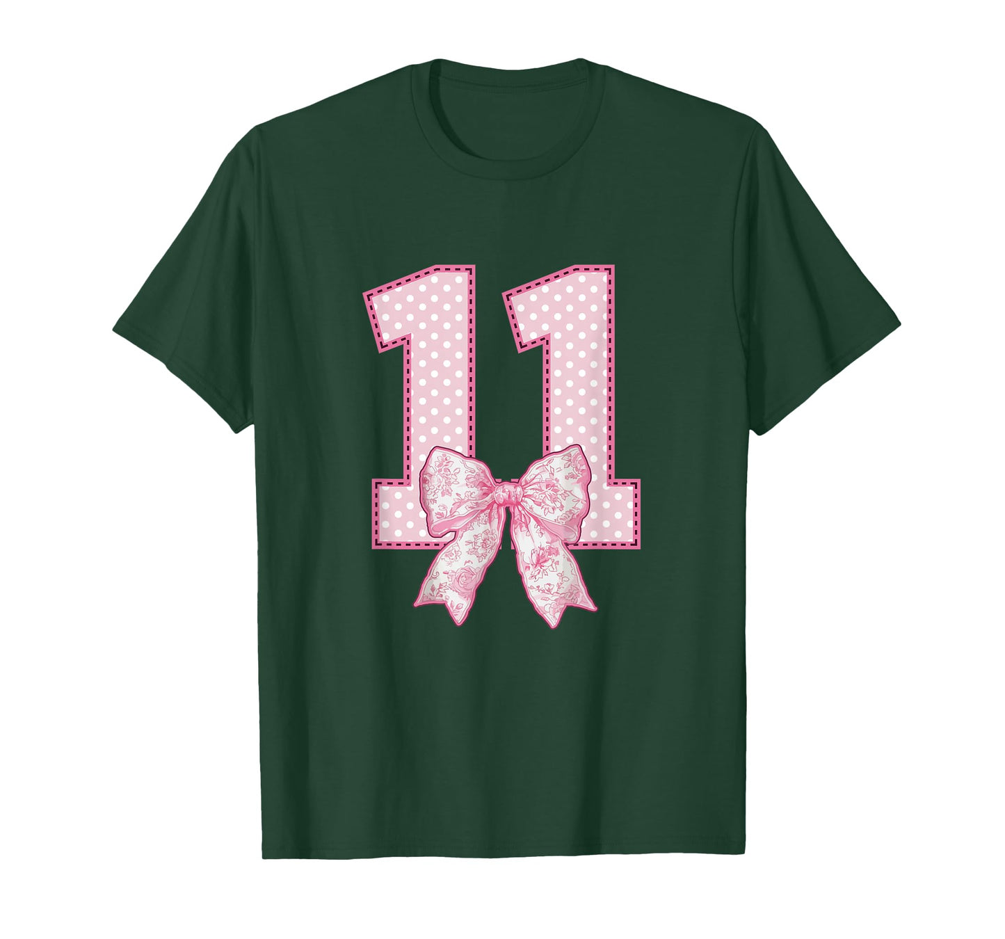 11th Birthday Shirt for Girls Coquette Bow 11 Year Old T-Shirt