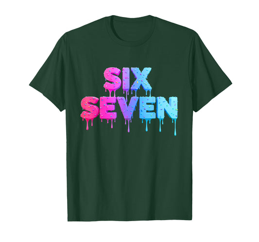 Six Seven Ice Cream Drip Gen Alpha Slang 6 7 Trending Meme T-Shirt