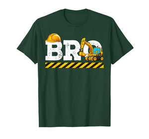Bro Brother of The Birthday Boy Family Matching Excavator T-Shirt