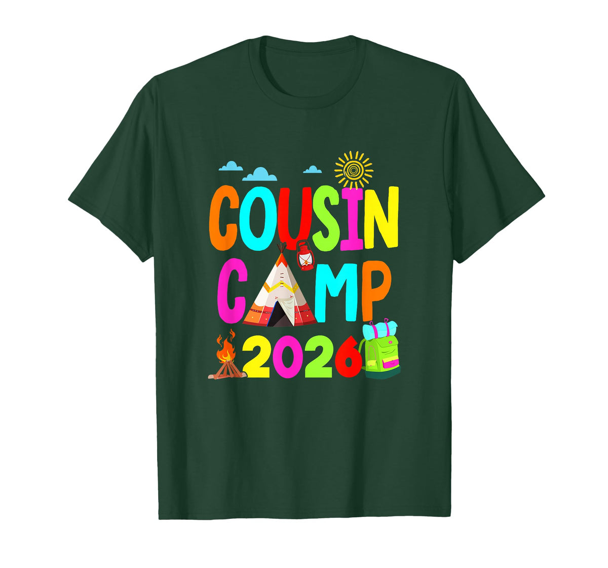 Cousin Camp 2026 Family Camping Summer Vacation Cousin Crew T-Shirt
