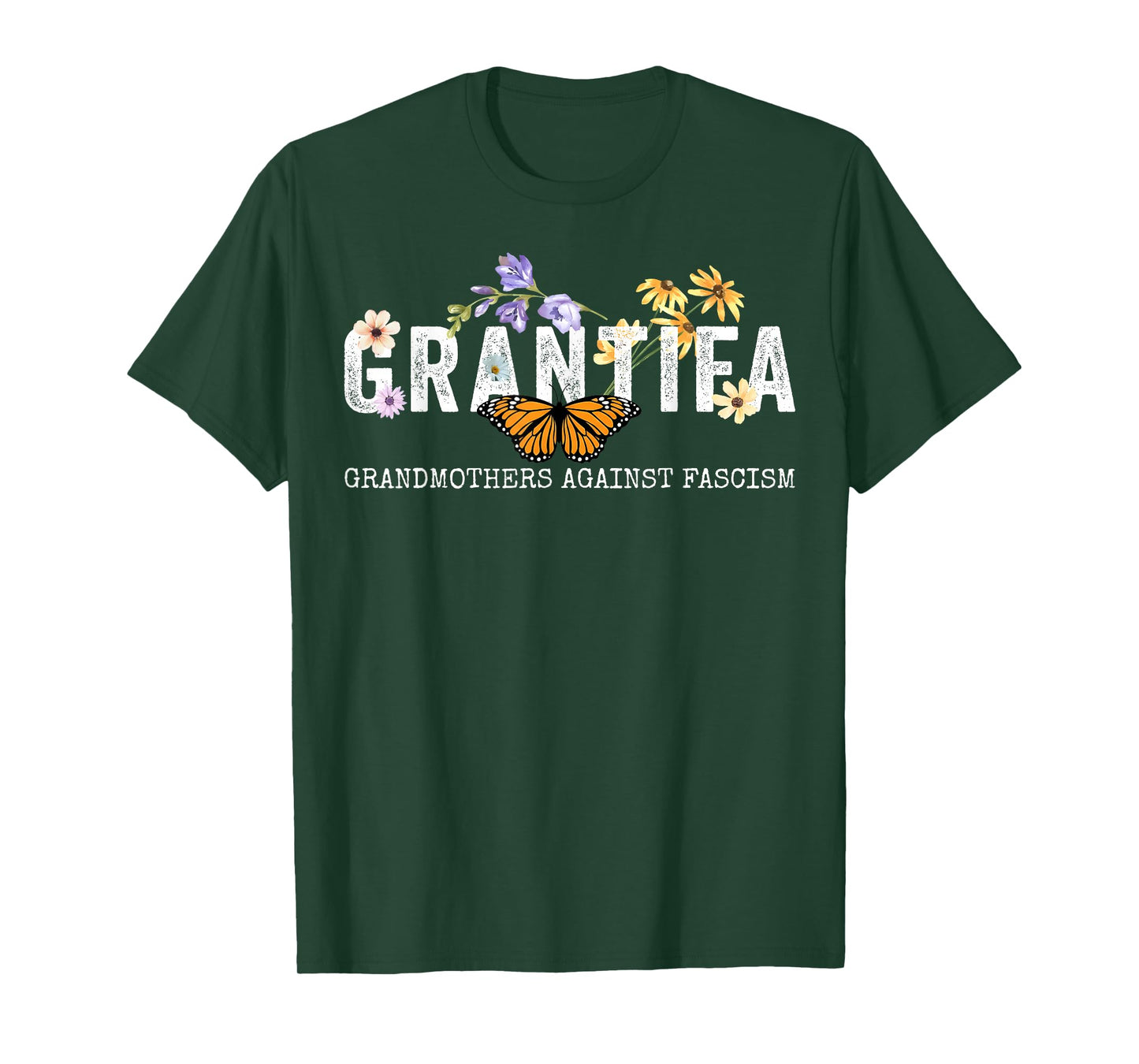 Grantifa Grandmothers Against Fascism Boho Floral T-Shirt
