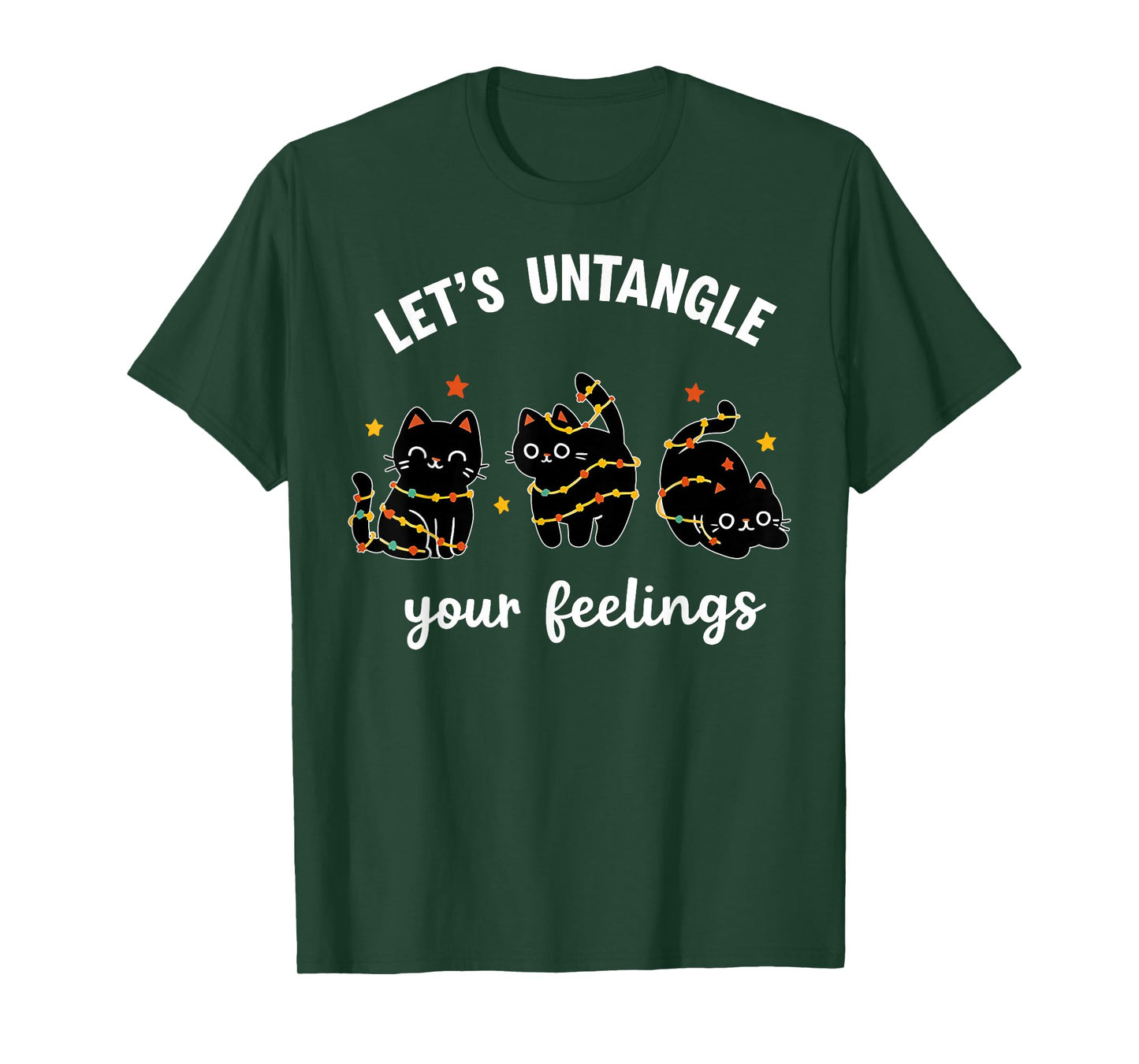 Let's Untangle Your Feelings School Counselor Christmas Cats T-Shirt