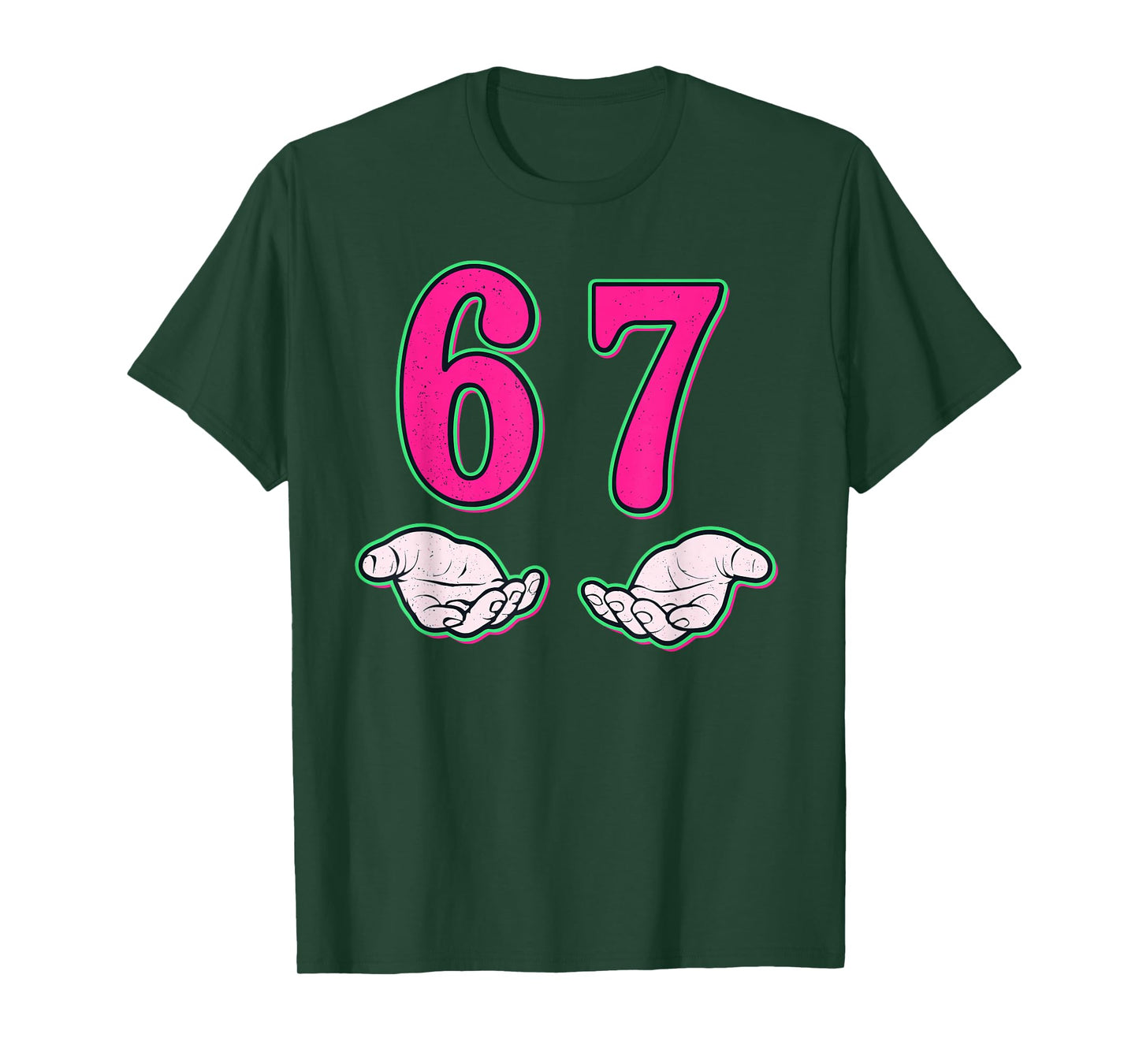 Funny Six Seven 6 7 Meme Gen Alpha Slang 6 7 Hands School T-Shirt
