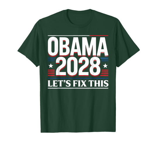President Barack Obama 2028 Portrait Patriotic Democrat USA T-Shirt