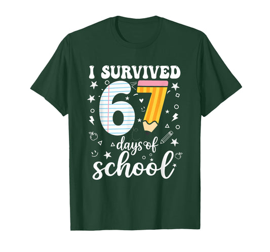 I Survived 67 Days of School Funny Meme Teacher Student T-Shirt