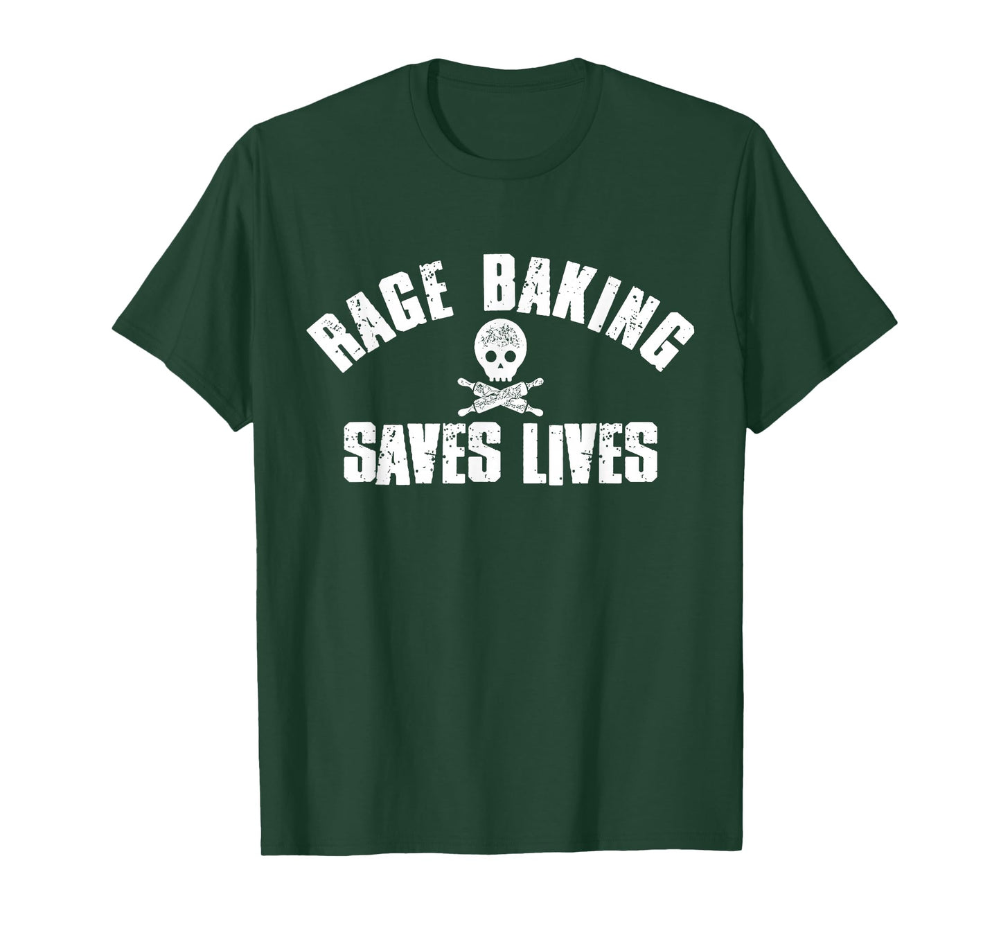 Rage Baking Saves Live Skull Funny Baker Cook Chef T-Shirt