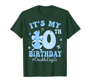 It's My 10th Birthday Girl Coquette Bow Blue 10 Year Old T-Shirt