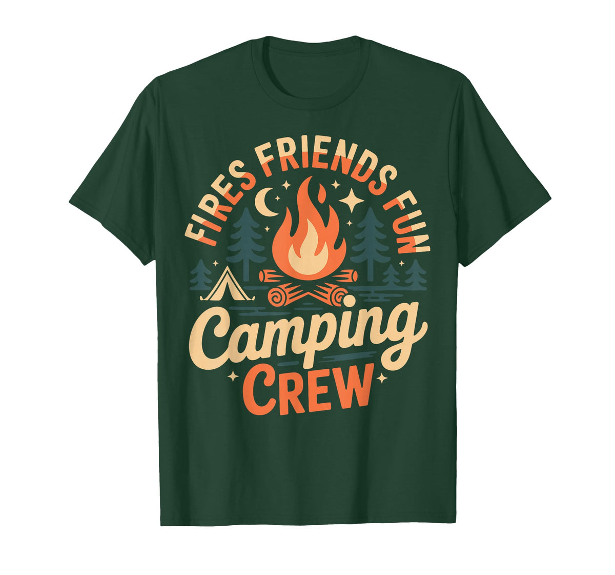 Fires Friends Fun Camping Crew T-Shirt
