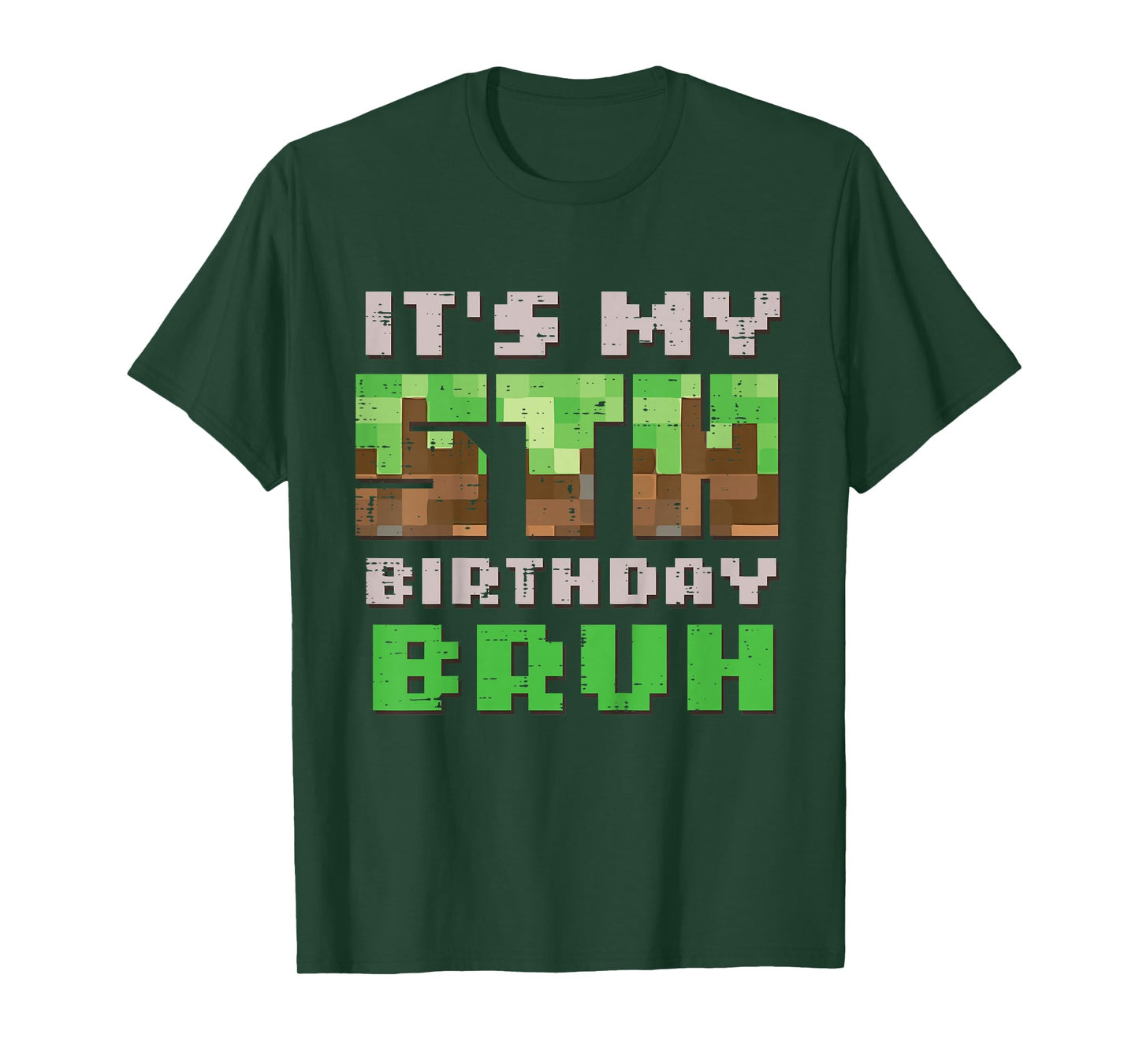 Kids Its My 5th Birthday Bruh Pixel Gamer 5 Bday Gaming Boys Kids T-Shirt