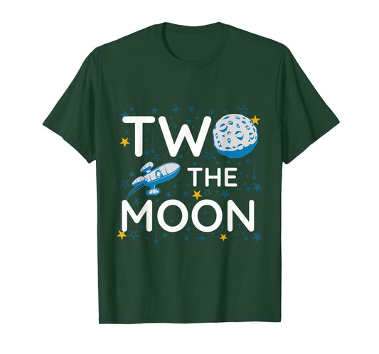 Two The Moon 2nd Planets Lover Birthday Space Rocket Gift T-Shirt