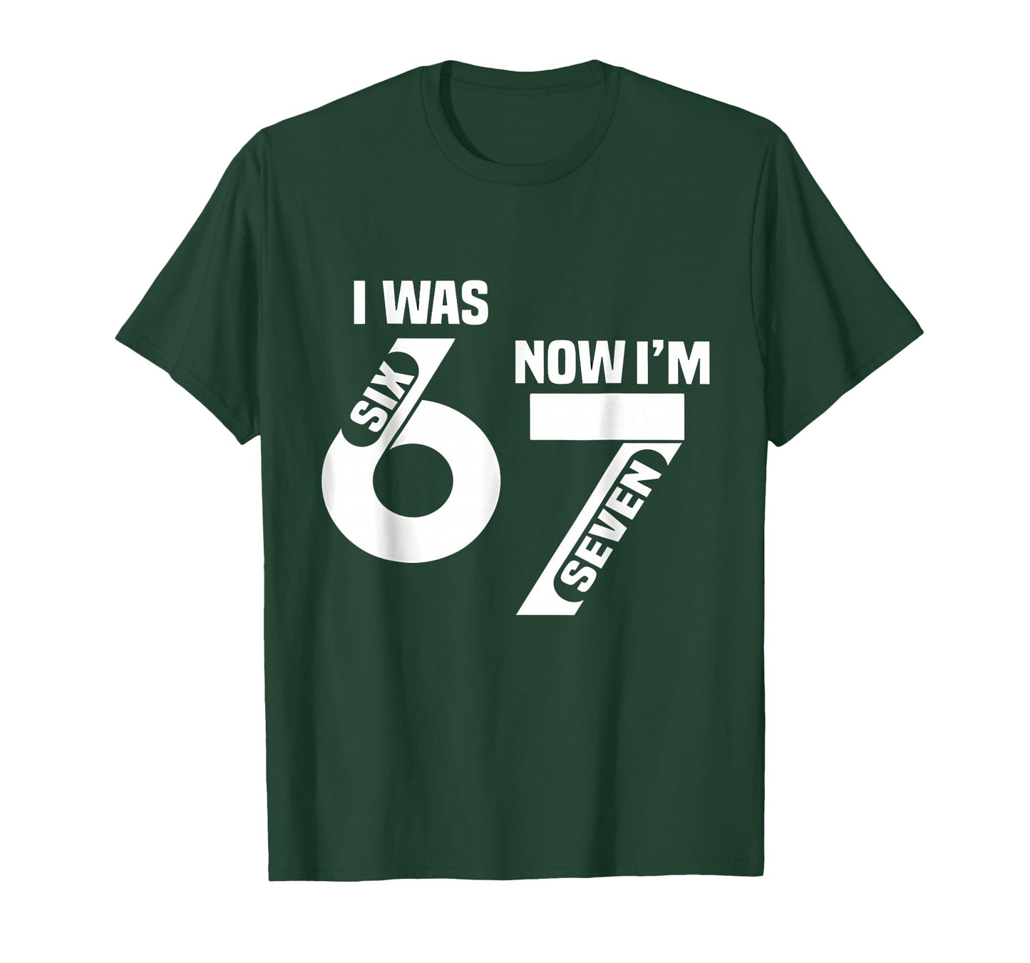 I was 6 Now I'm 7 Funny 7th Birthday Funny Six Seven Meme T-Shirt