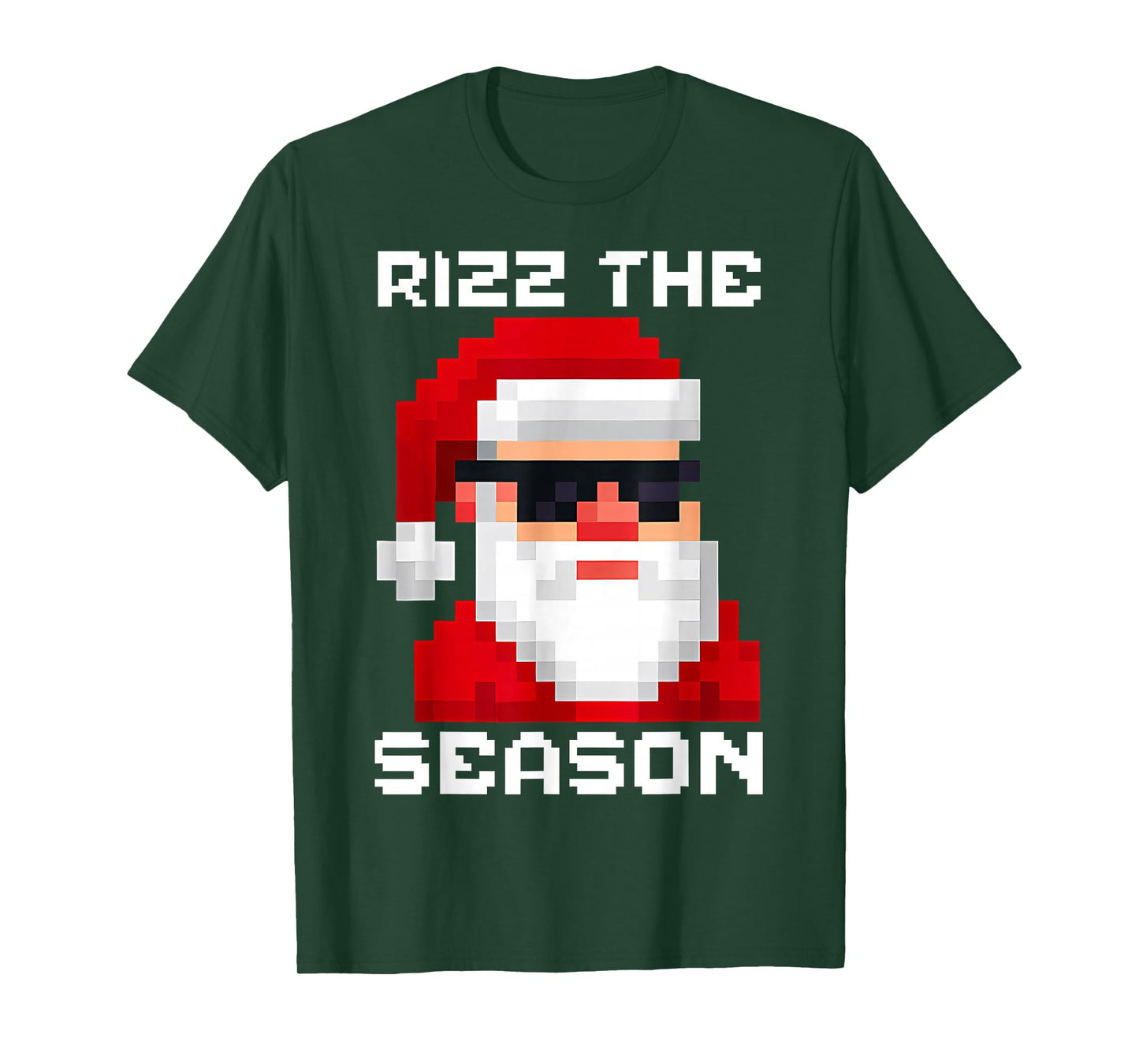 Rizz The Season Christmas Game Pixel Santa Men Boys Teen Pjs T-Shirt