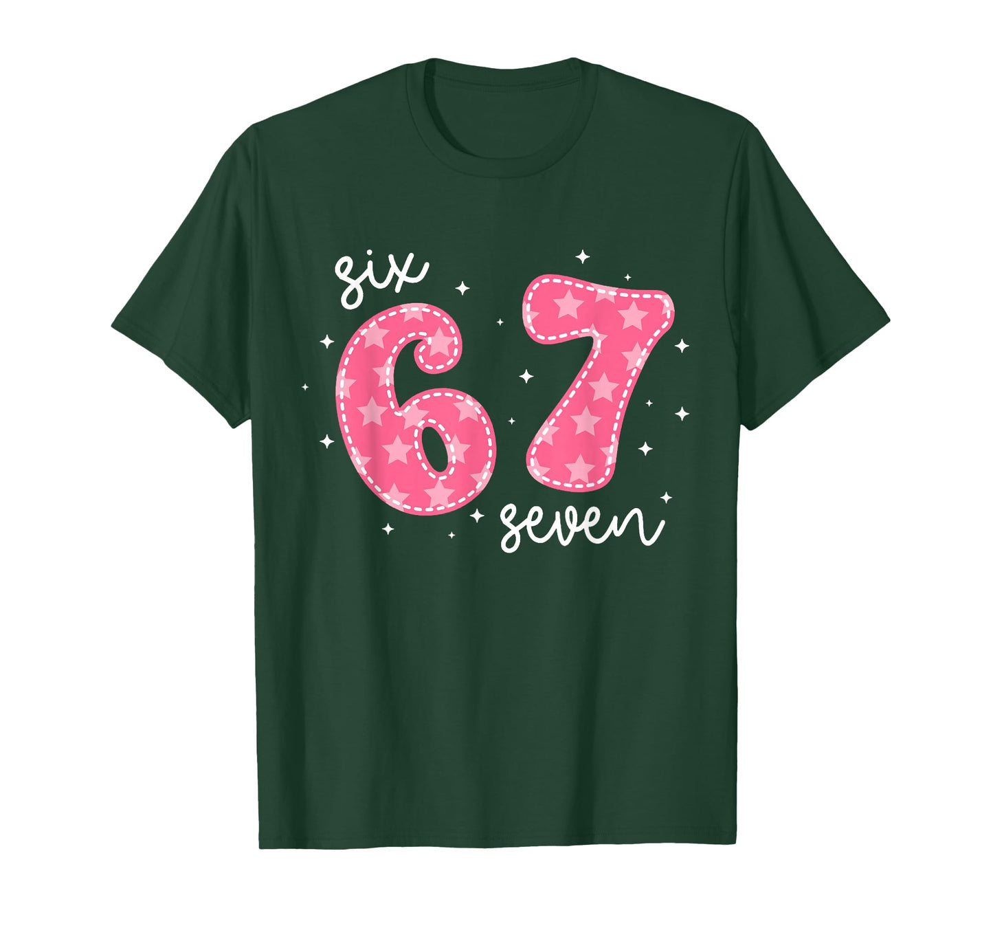 Funny Six Seven 6 7 Meme Gen Alpha Slang 6 7 Pink Cute Girls T-Shirt