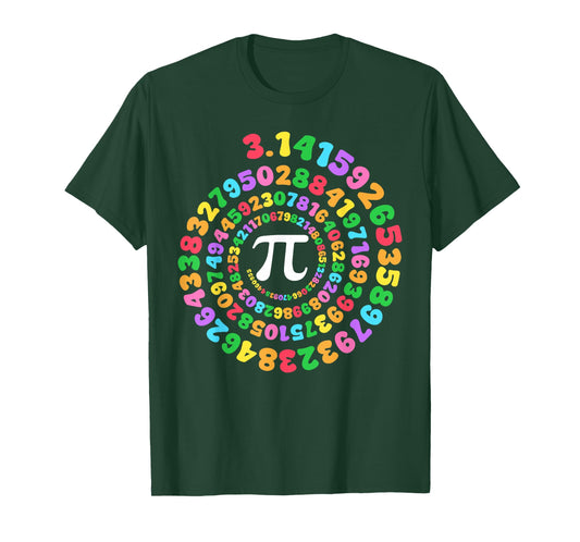 Funny Pi Day Spiral Pi Math Numbers Teachers Students T-Shirt