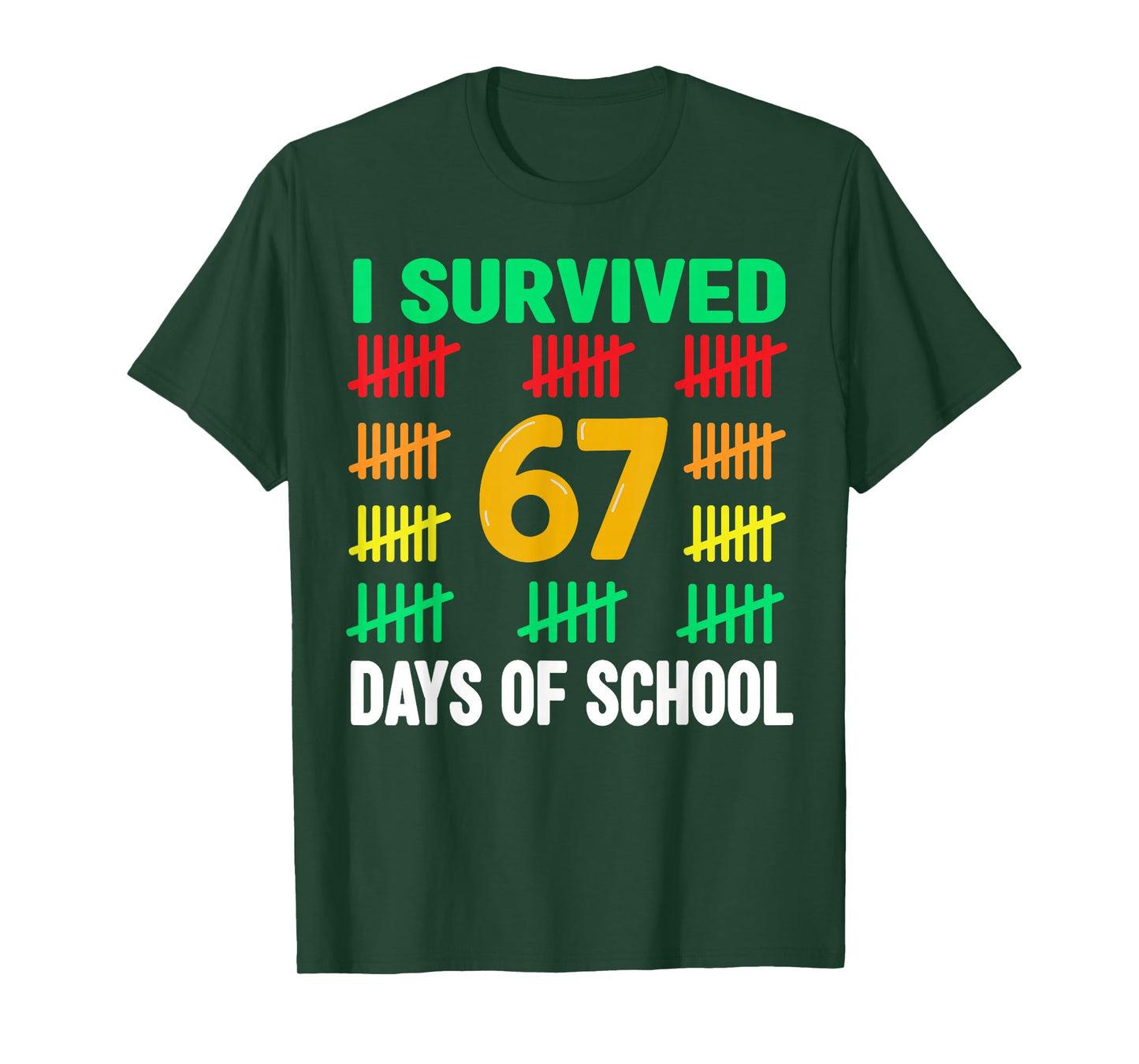 I Survived 67 Days of School 6 7 Shirt Kids 67 Boys 6-7 Meme T-Shirt