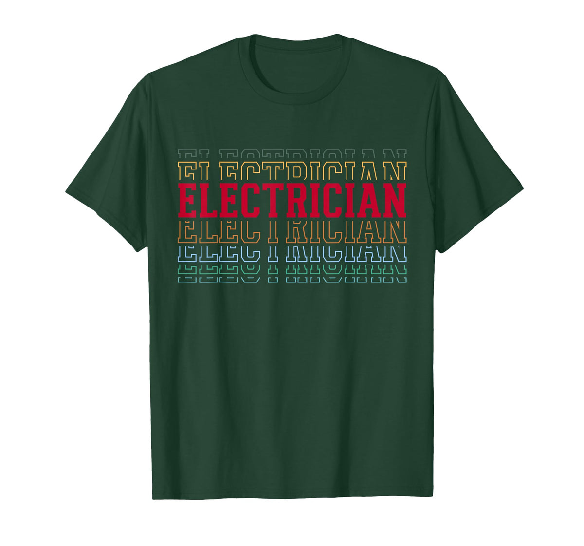 Electrician Funny Retro Layered Text Technician Men T-Shirt