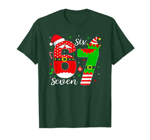 Number 67 Matching Six Seven 6 7 Meme 6-7 Christmas Pajamas T-Shirt