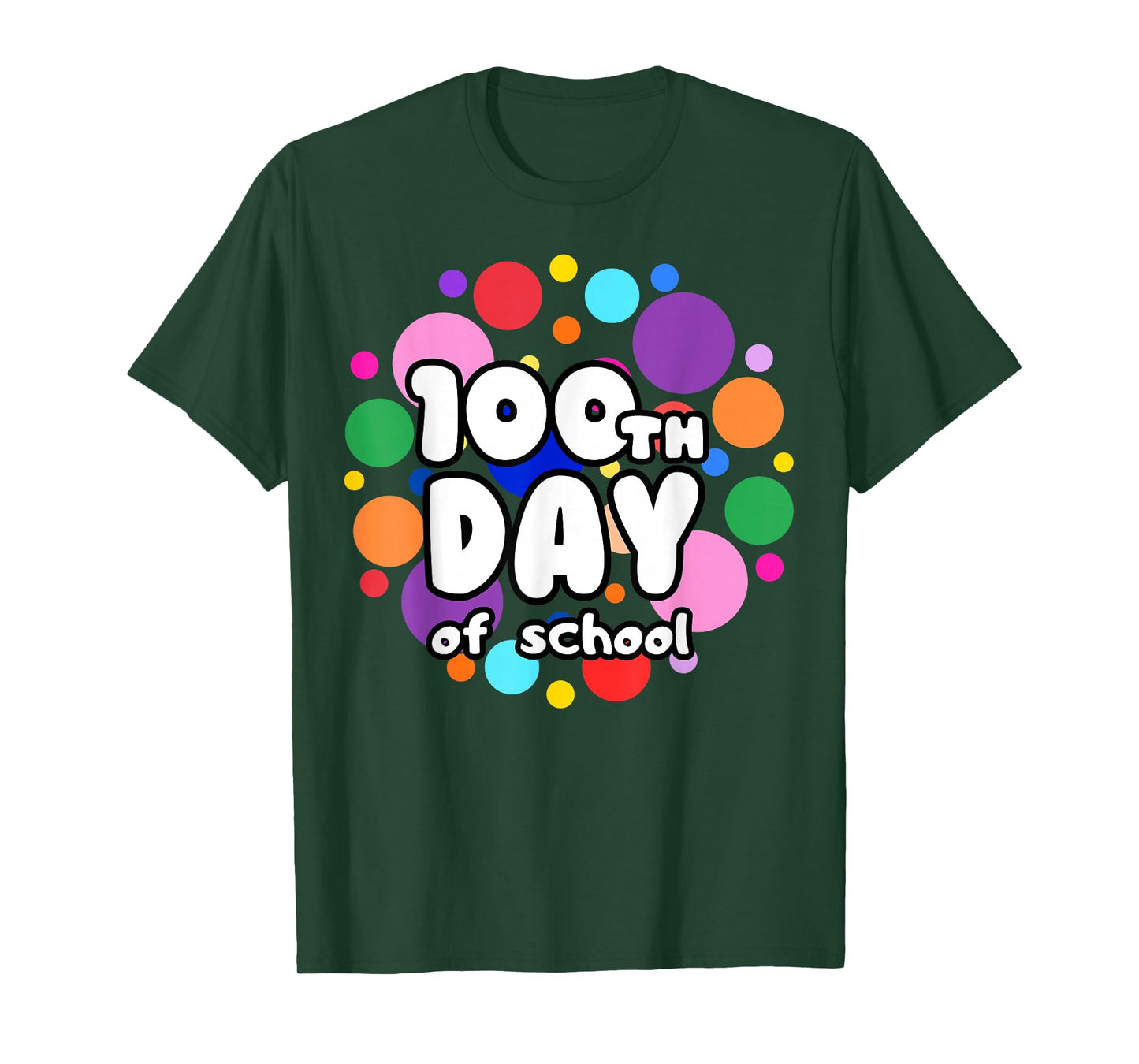 100th Day of School Colorful Dots Design for Kids Teachers T-Shirt