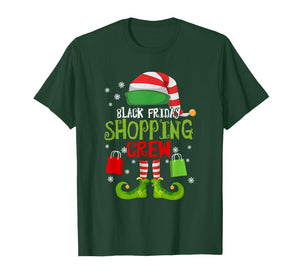 Elf Christmas Black Shopping Funny Friday Shopping Crew Xmas T-Shirt