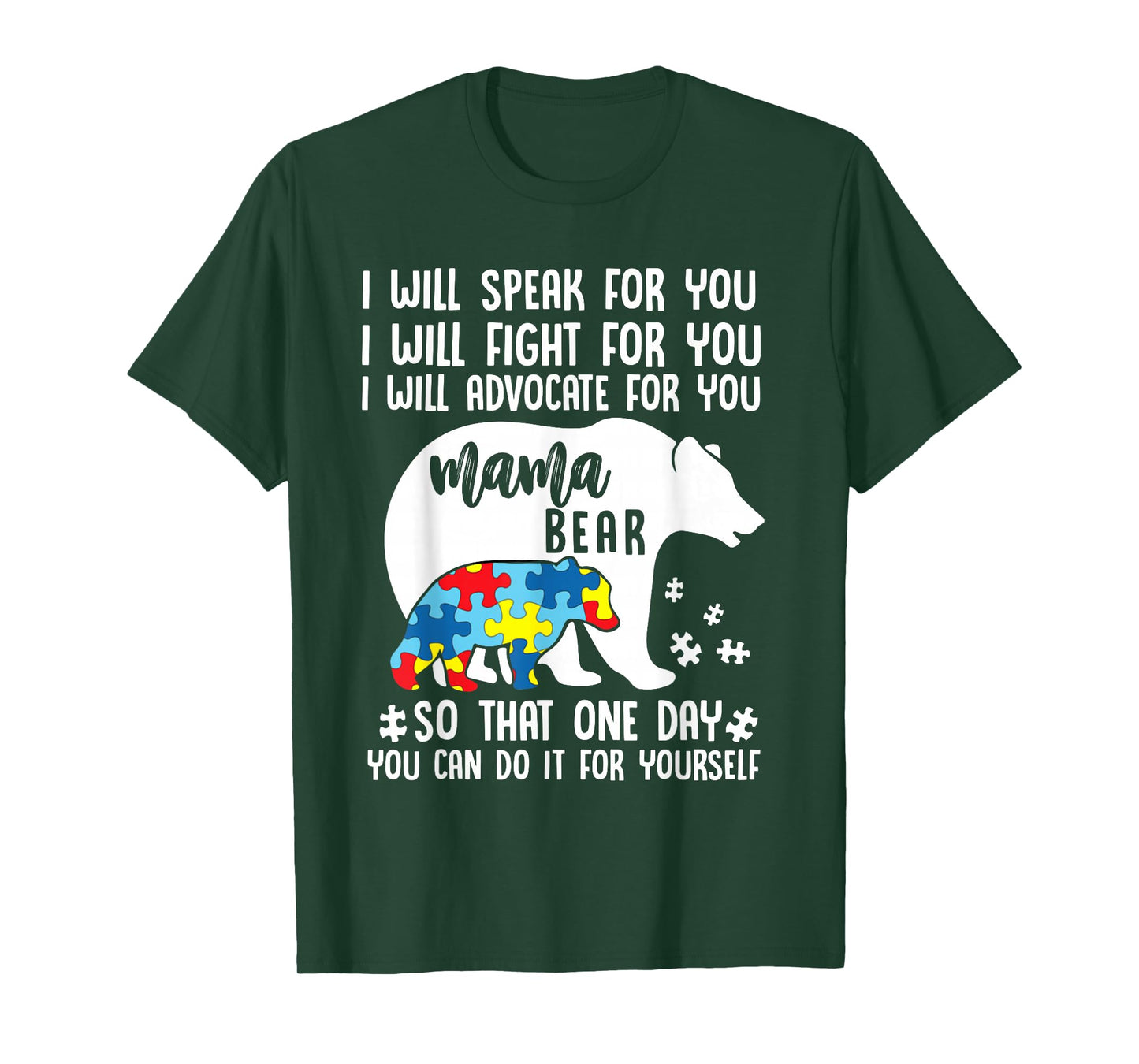 Autism Mama Bear Women Mom Advocate Puzzle Acceptance T-Shirt