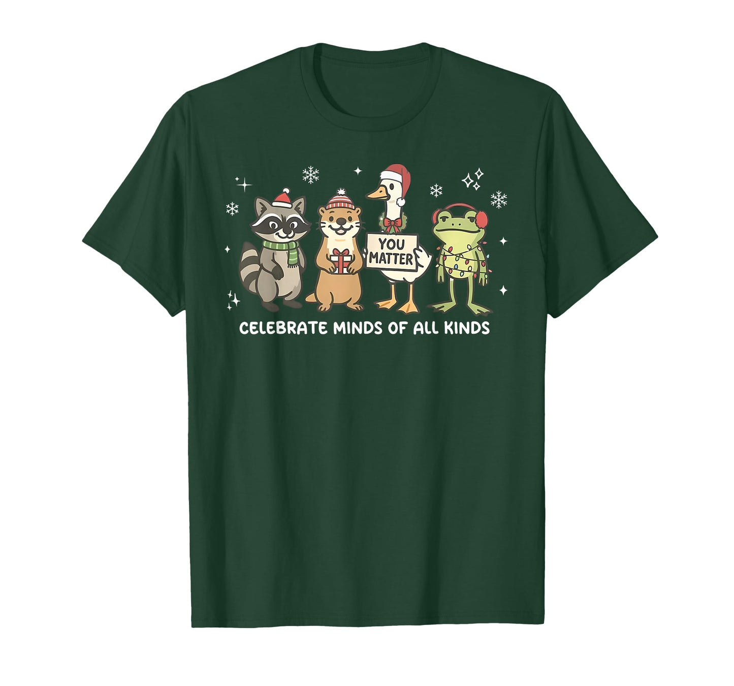 Celebrate Minds of All Kinds Christmas Autism Awareness T-Shirt