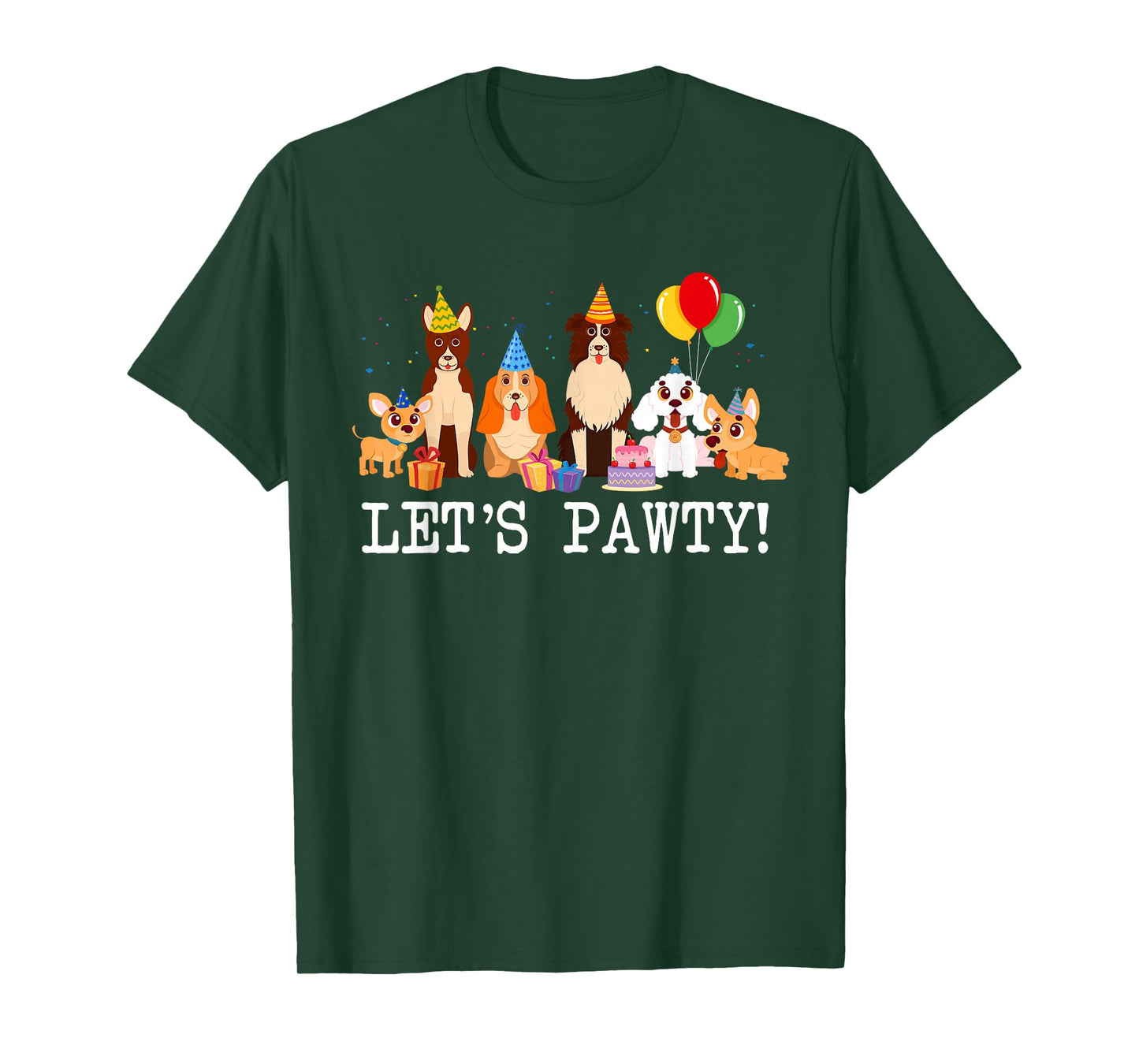 Let’s Pawty Dogs Themed Birthday Family Matching Party T-Shirt