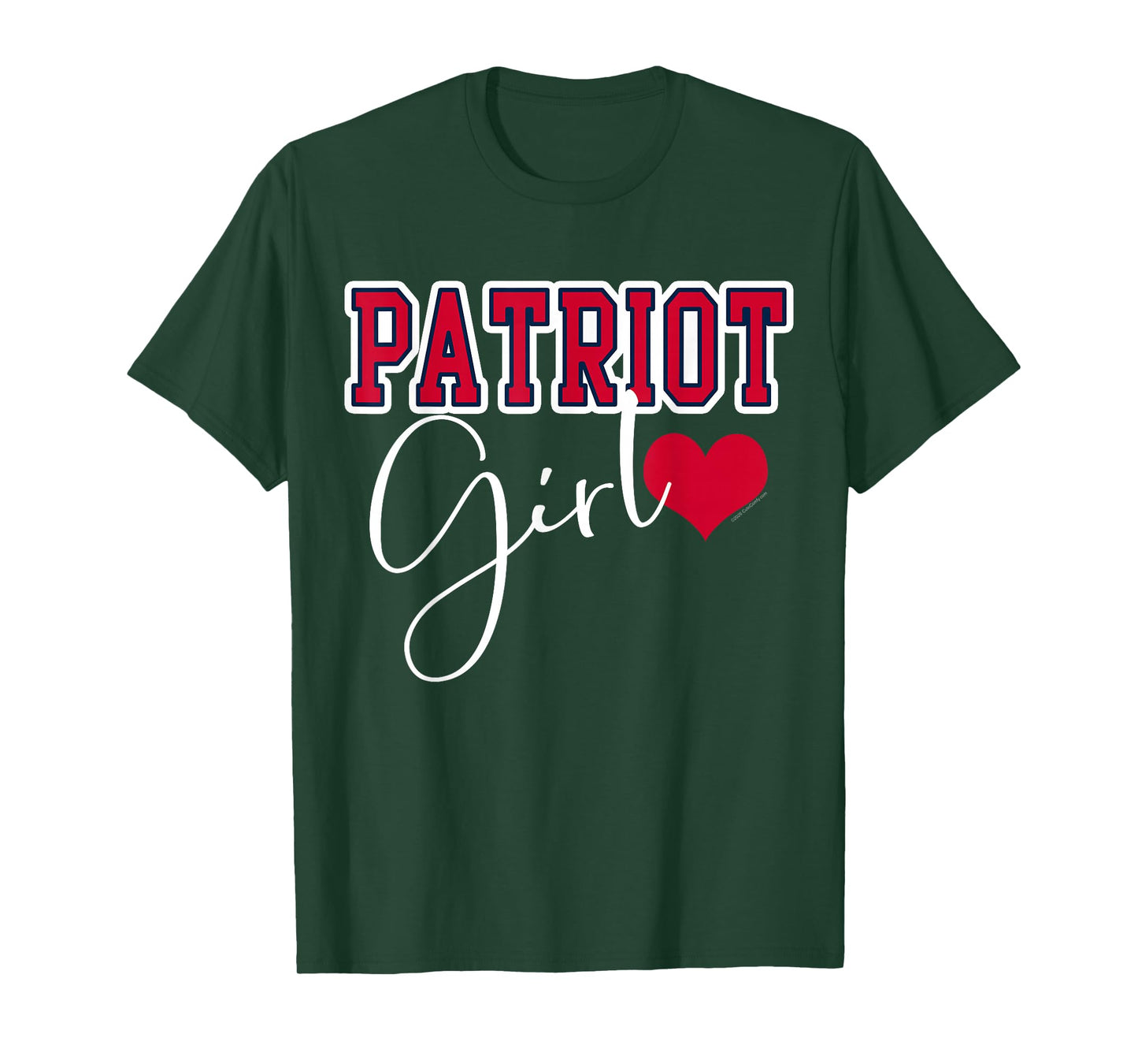 Patriot Girl Cute Heart Shape Womens T-Shirt