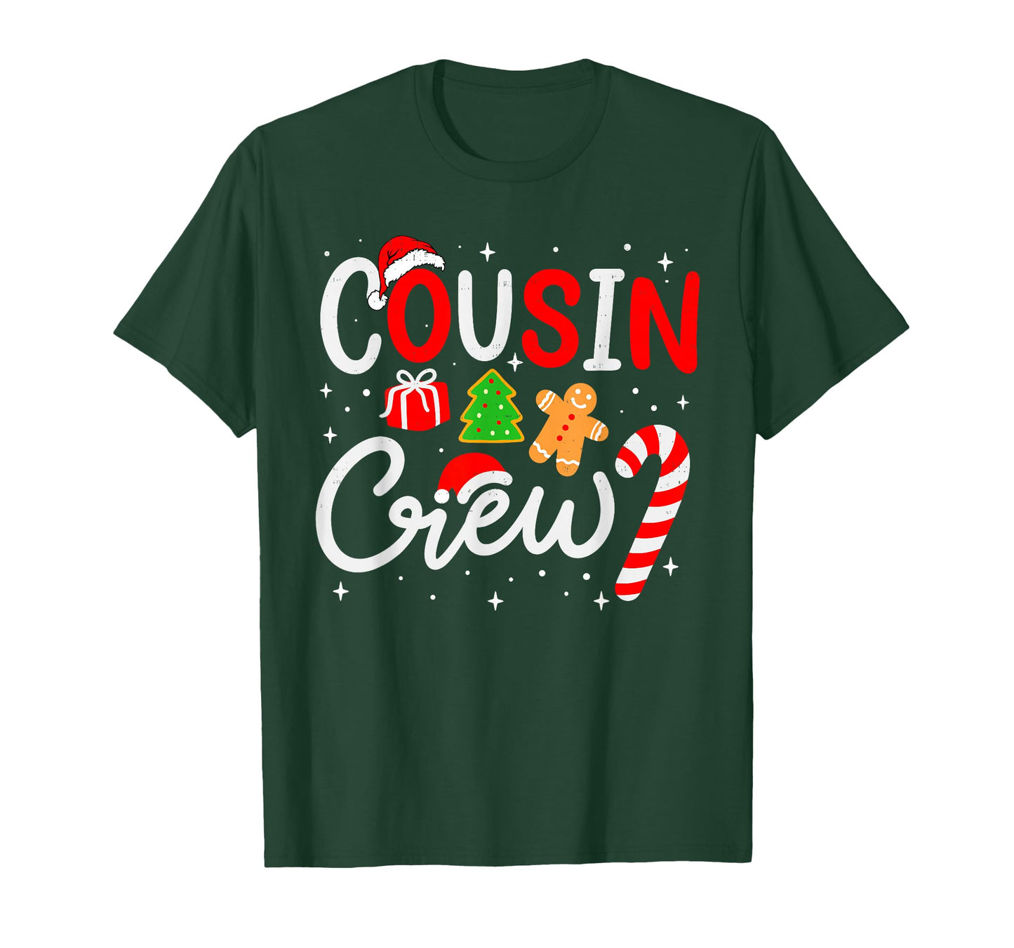 Christmas Cousin Crew Candy Cane Family Matching Holiday T-Shirt